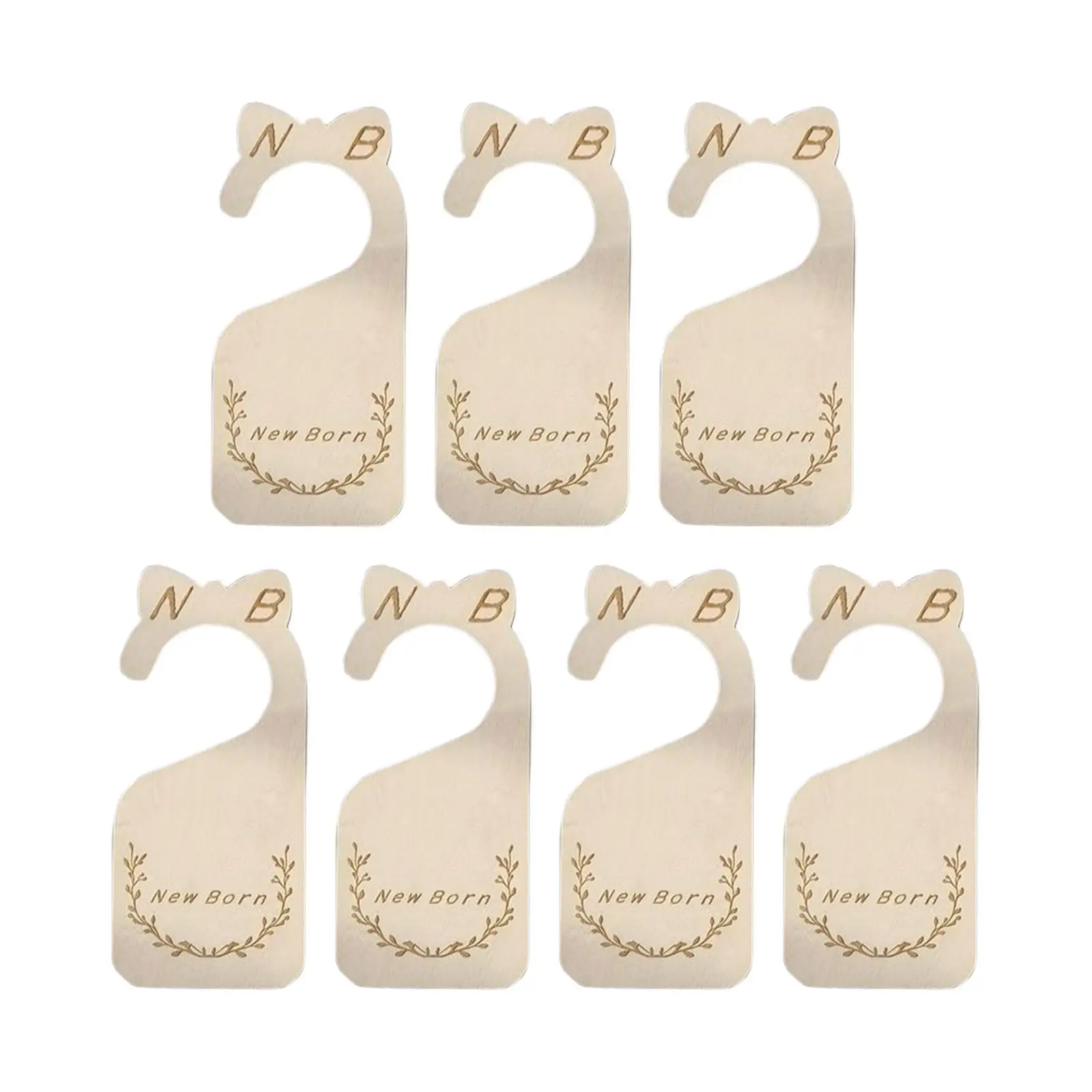 7x Baby Wardrobe Dividers, Adorable Etched Design Label Closet Organizer Tag, for Nursery Decor Infant to 24 Months Newborn Gift