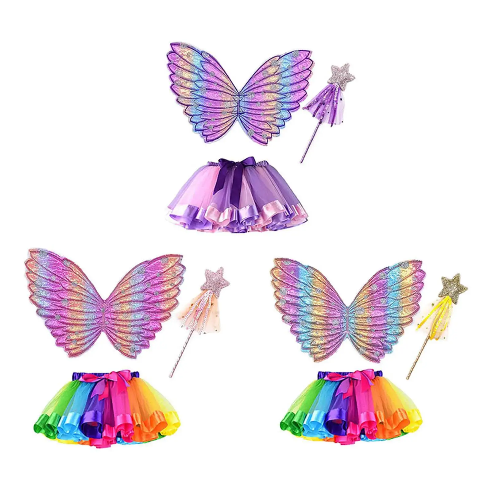 Girls Butterfly Wing Costume, Fancy Dress up  Child ,  Apparel Kids Outfit for Party Halloween Christmas Holiday