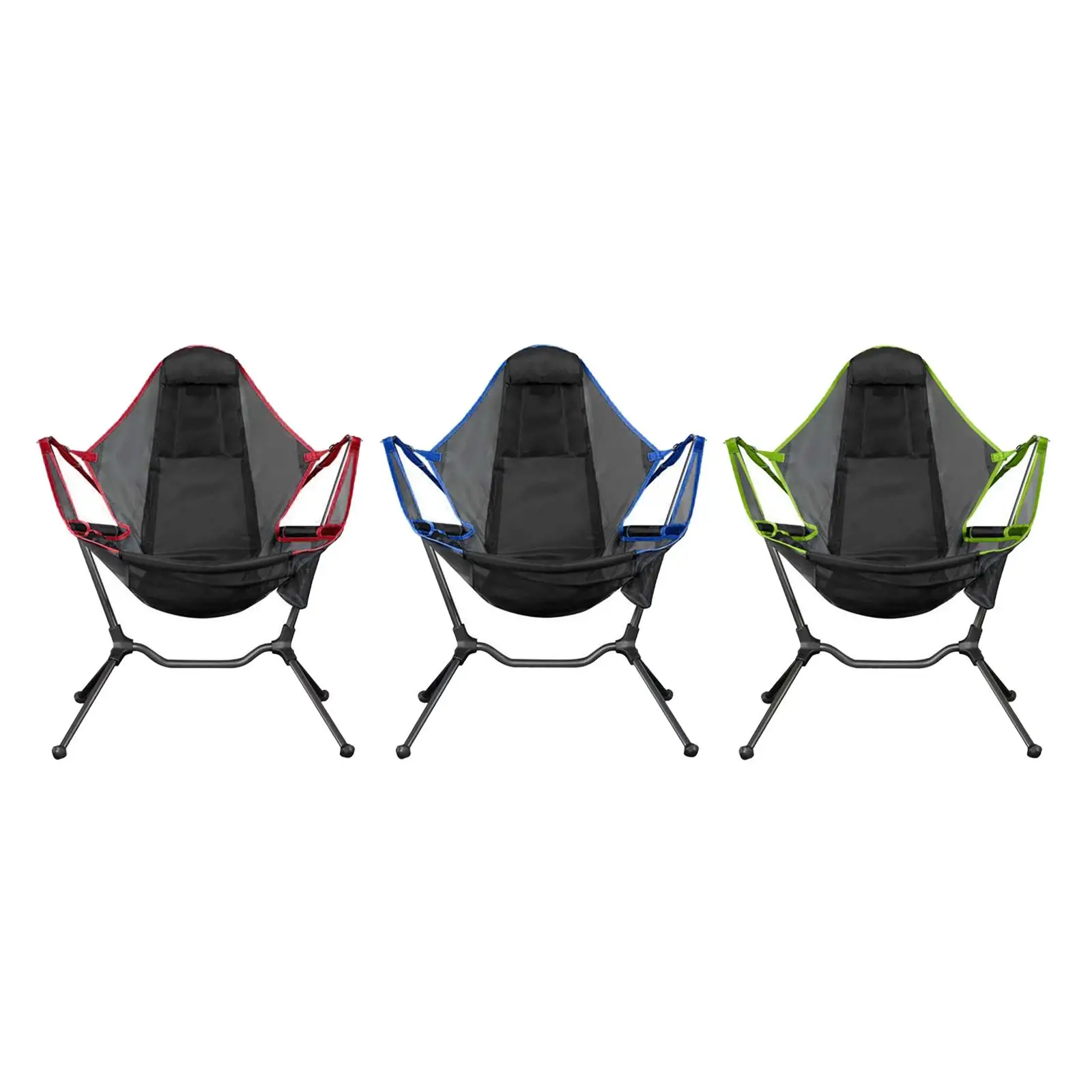 Camping Rocking , Luxury Padded Recliner, Folding  with Built-in Pocket for Lawn/Outdoor/Picnic/Lounge/Patio, Foldable 