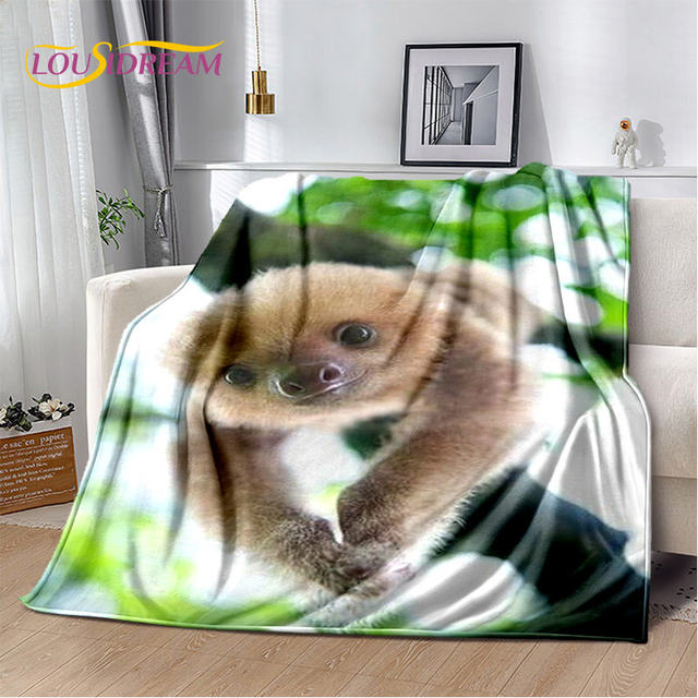 Flannel Sloth on sale Quilt, Flannel Sloth Throw, Flannel Blanket, Floral Quilt