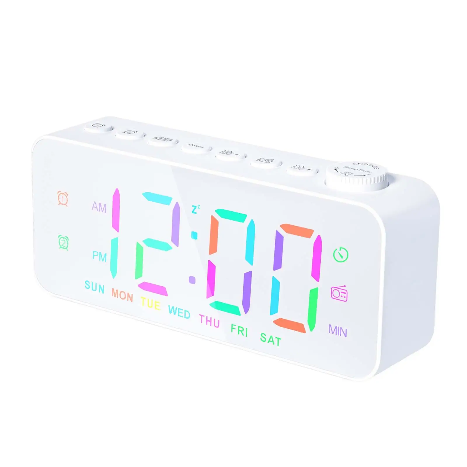 Digital Alarm Clock 4 Level Brightness 12/24HR Tabletop Digital Clock for Home Office Bedroom Living Room Kids Elderly