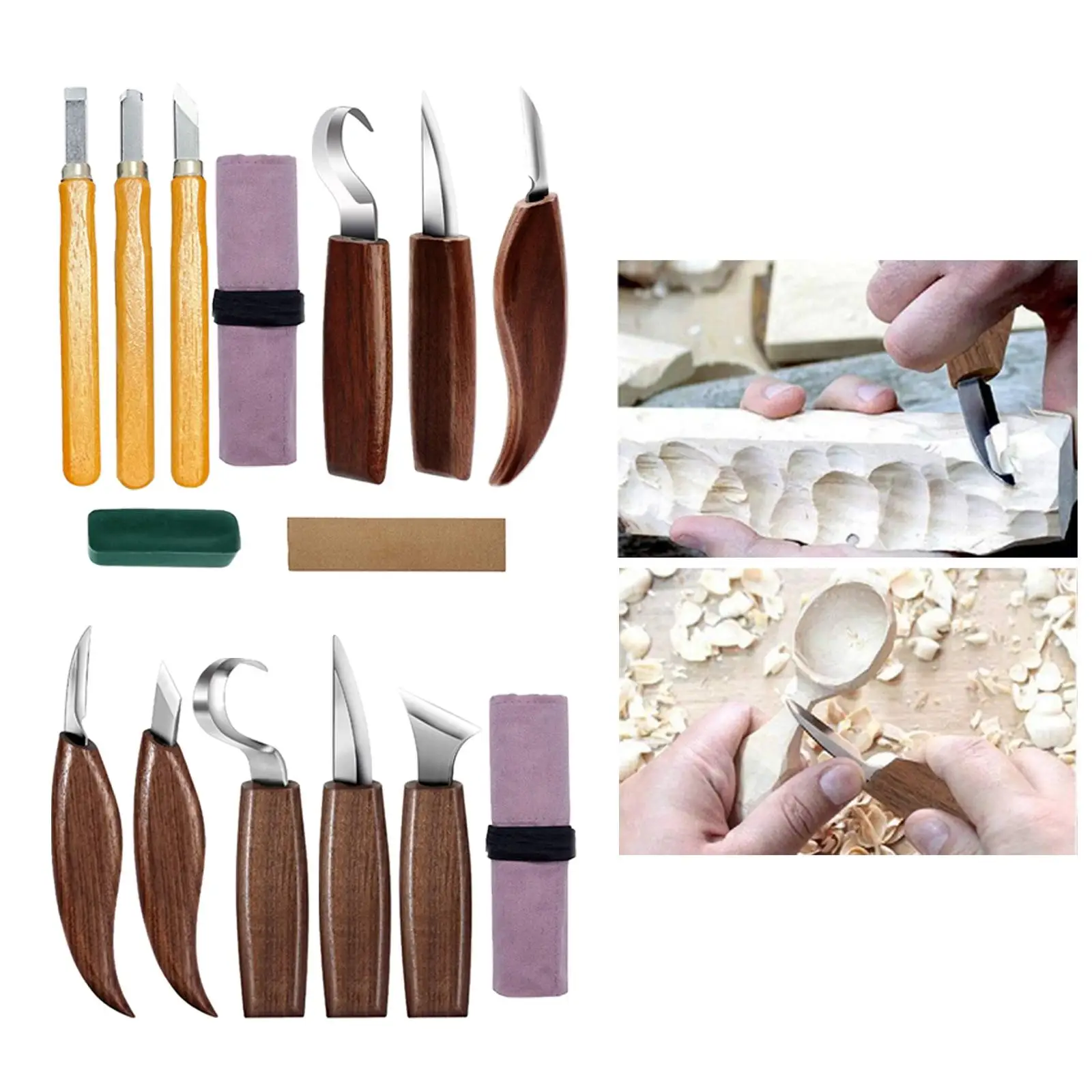 Professional Wood Carving Tools Set Woodworking Hook Carving Knife Hand Tool Crafts Detail Cutter DIY Beginners Kids Adults