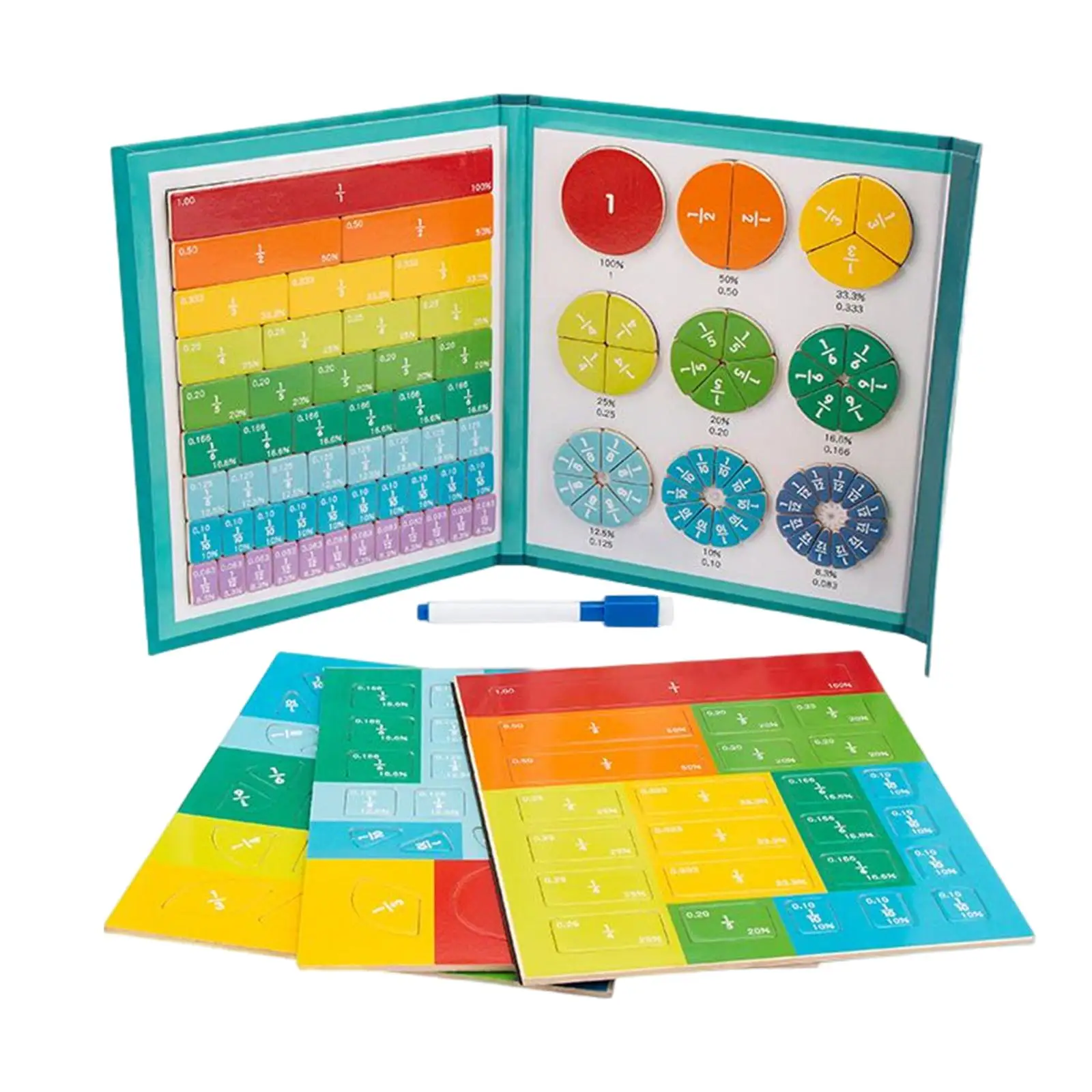 Fraction Learning Math Toys Reuse Arithmetic Educational For Home