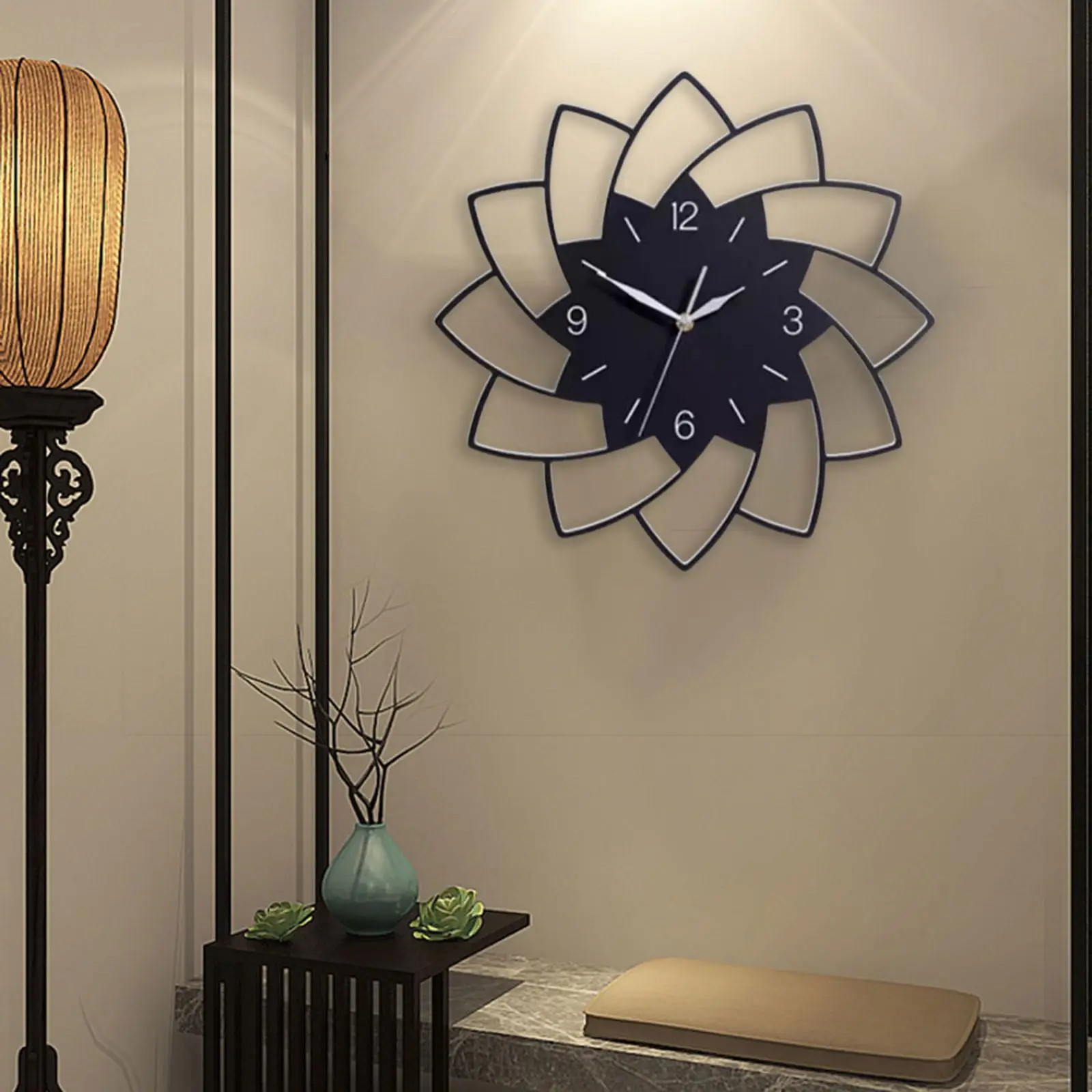 Acrylic Wall Clock Big Wall Clock Creative Silent 12`` Flower Shaped Decorative Wall Clocks for Kitchen Bedroom Office Ornament