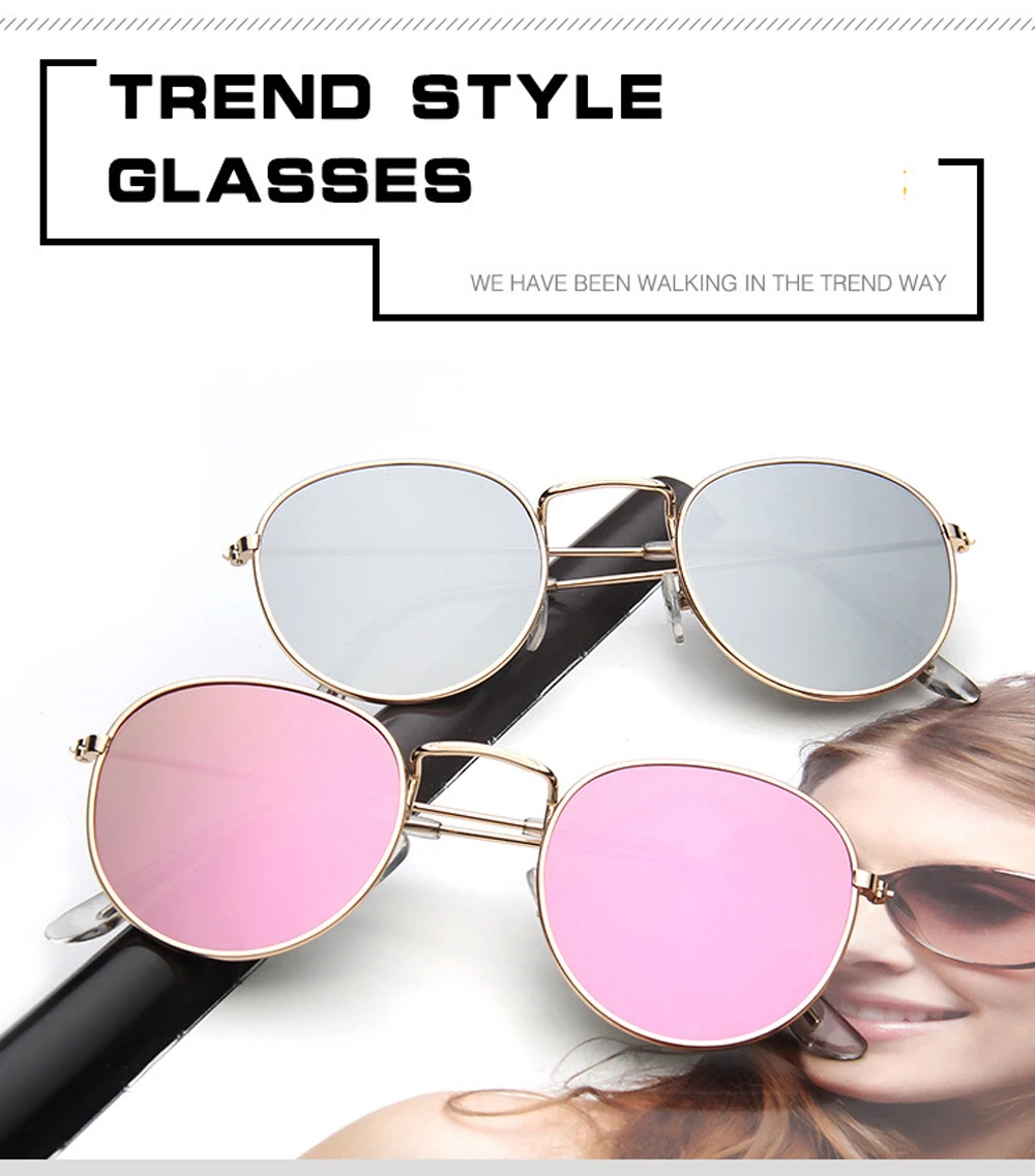 Vintage verspiegelte Sonnenbrille Herren und Damen Retro Sonnenbrille mit Metallrahmen Outdoor-Mode Brillen – Detail 3