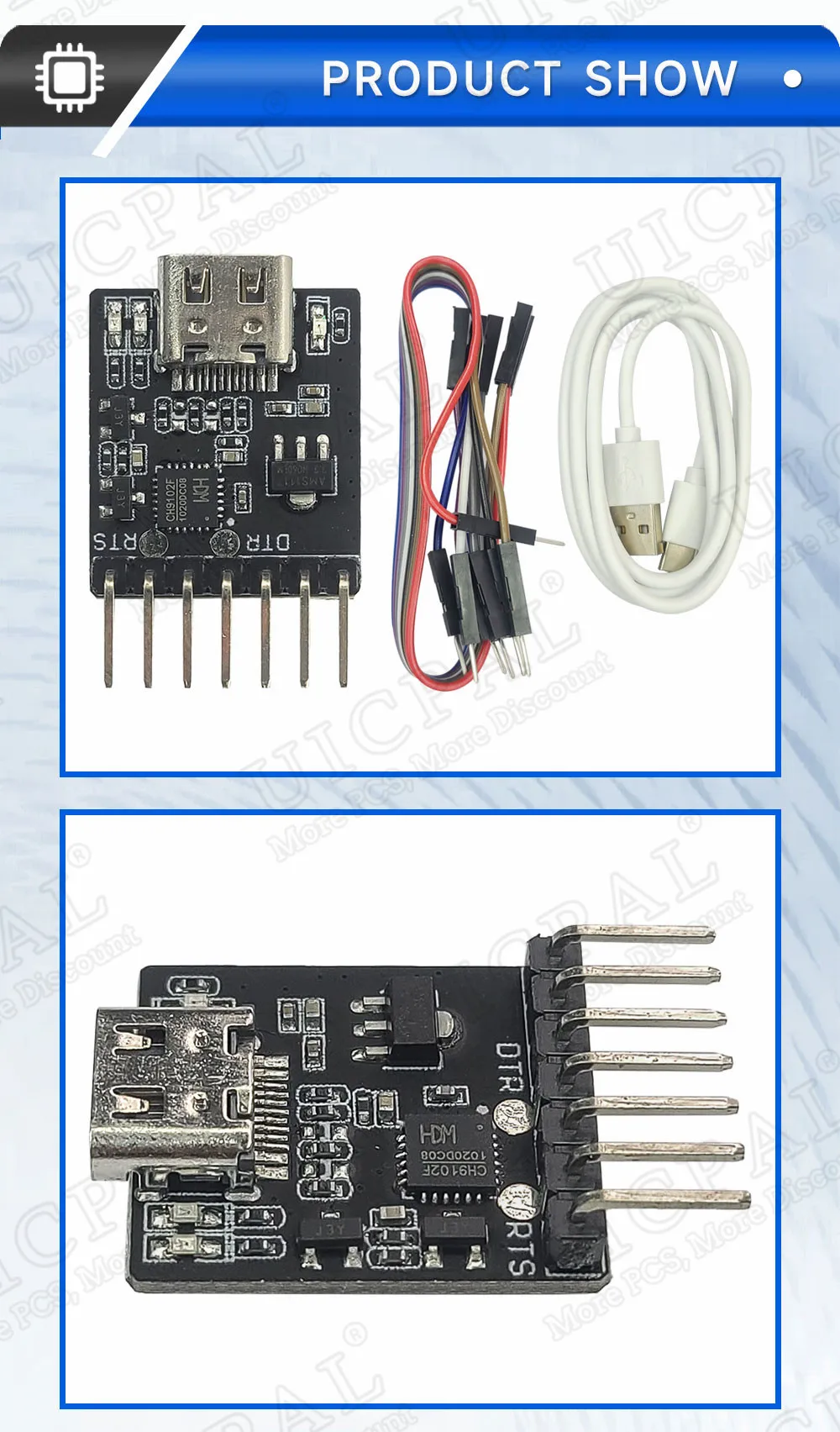 CH9102F Downloader-Modul-Chip zum Programmieren für ESP32MINI TYPE-C USB zu UART RS232 RS485 Serieller Anschluss Download 7-Pin – Detail 7