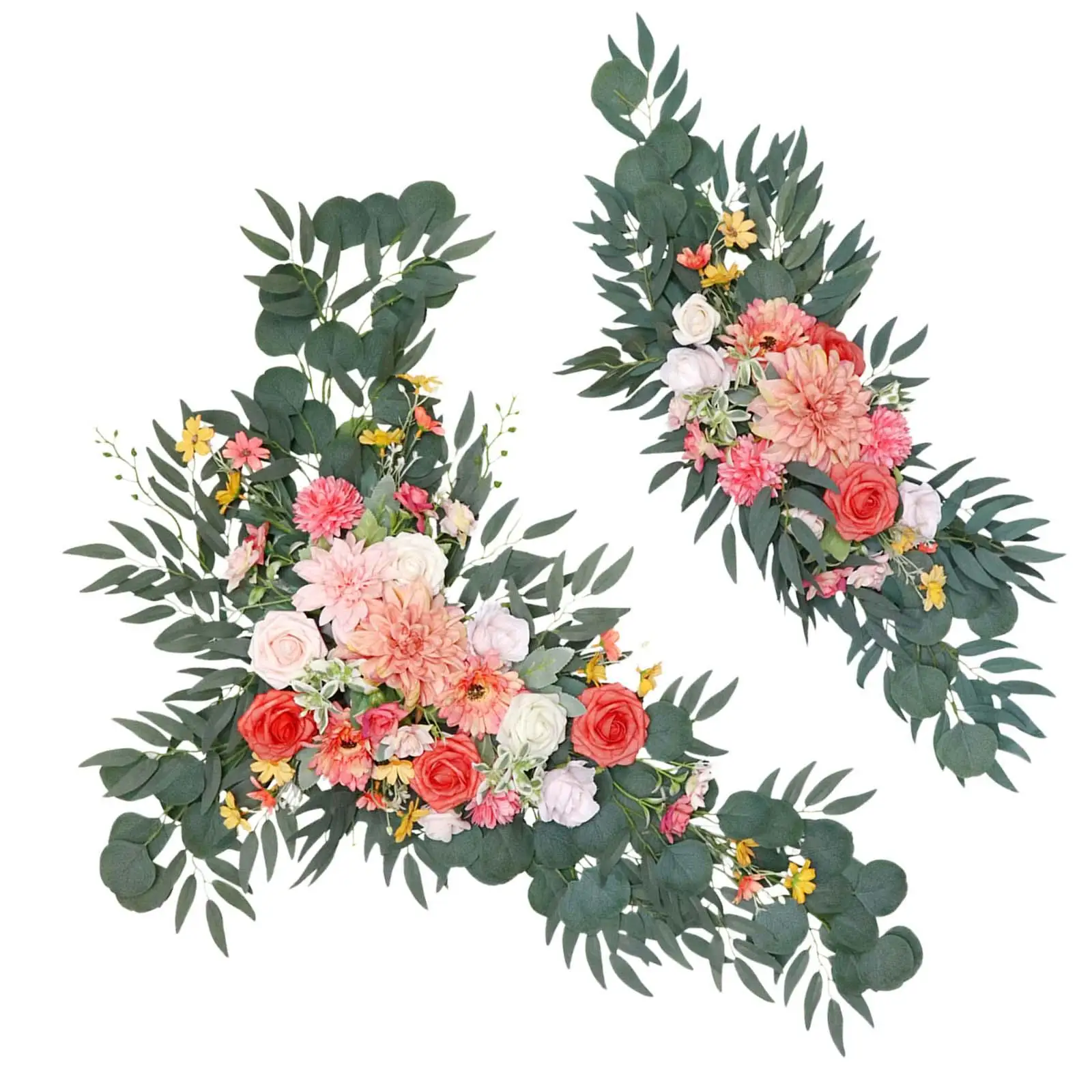 2Pcs Wedding Arch Flowers Floral Arrangement Centerpiece Wreath Arch Decor for Wedding Event Party Table Decorations