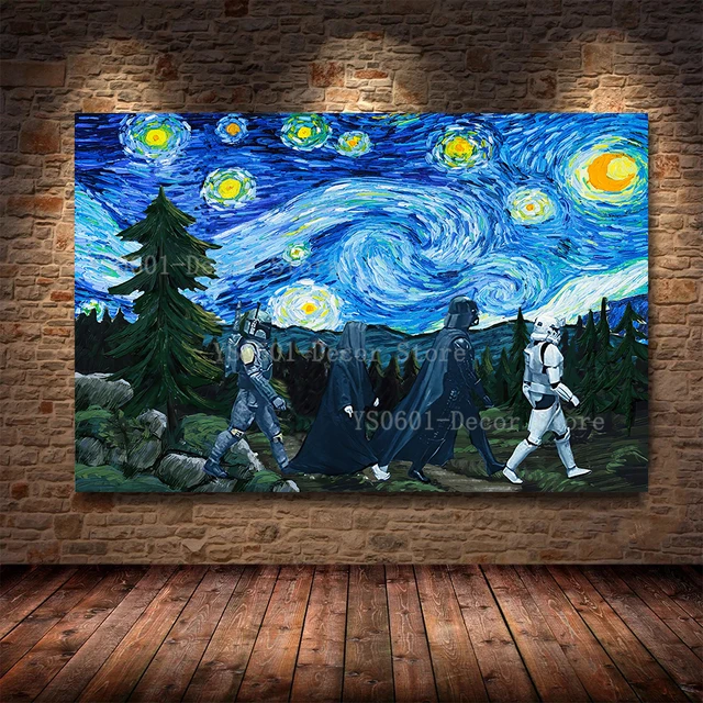 Abstract Star Wars Starry Night Art Painting Movie Poster for Wall Bedroom  Living Room Decor Mural Pictures Home Decoration - AliExpress