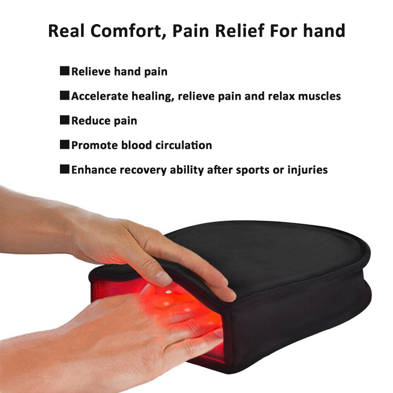 Red & Infrared Light Therapy Device for Hand Pain Relief Near Infrared Mitten Glove for Arthritis Fingers Double Side LED 880NM