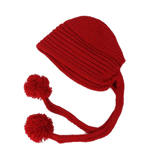 Knitted Hat Hip Hop Ripped Flanging Metal Ring Solid Color Keep Warm Woolen  Yarn Autumn Winter Women Beanie Cap 