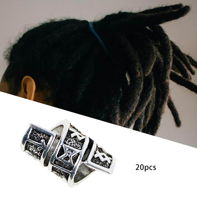 20 Pieces Beard Beads Hair Beads Runes Alloy Spiral Dreadlocks Beads for Braiding Hair Decoration Accessories Jewelry