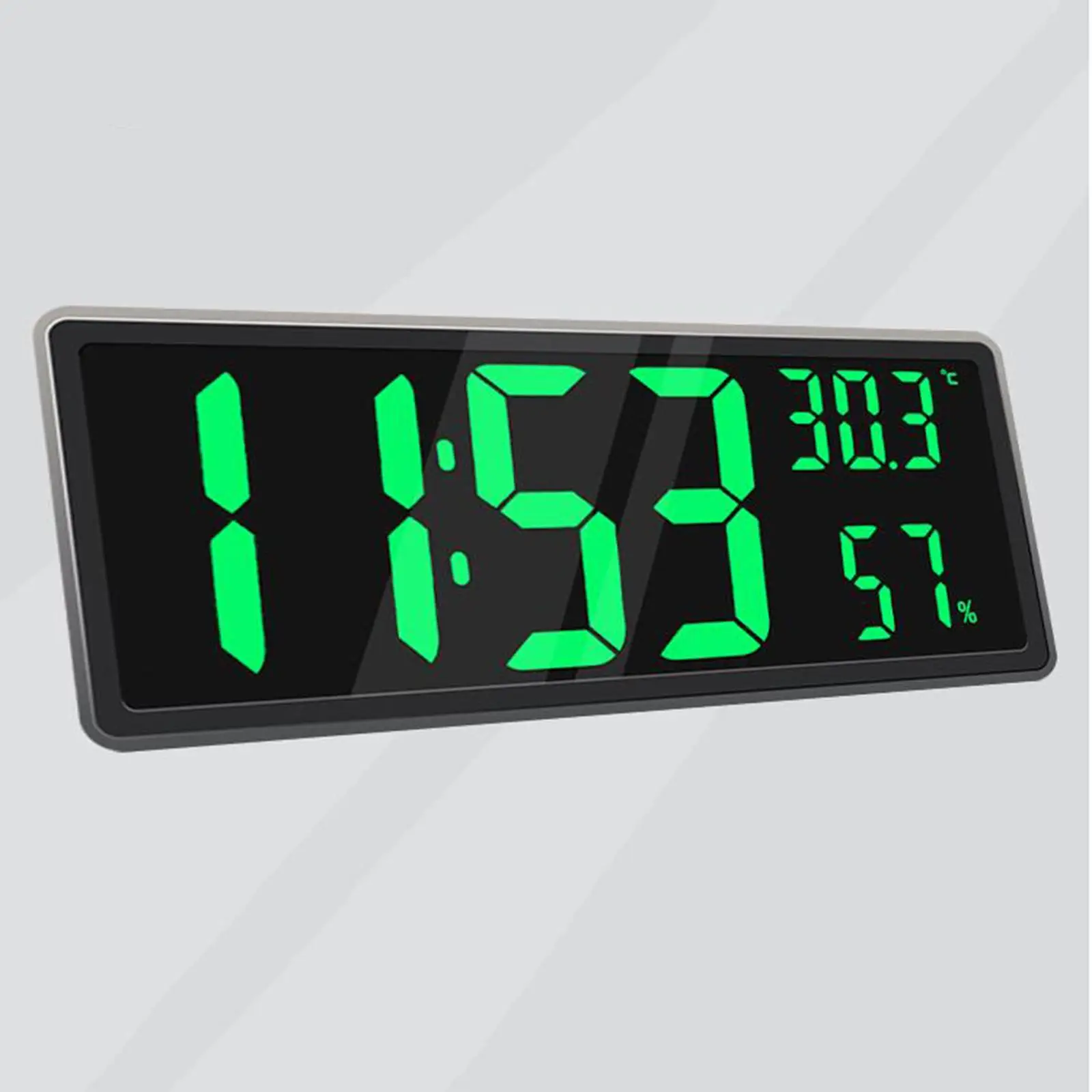 Large Digital Wall Clock with Indoor Temperature and Humidity for Office Gym
