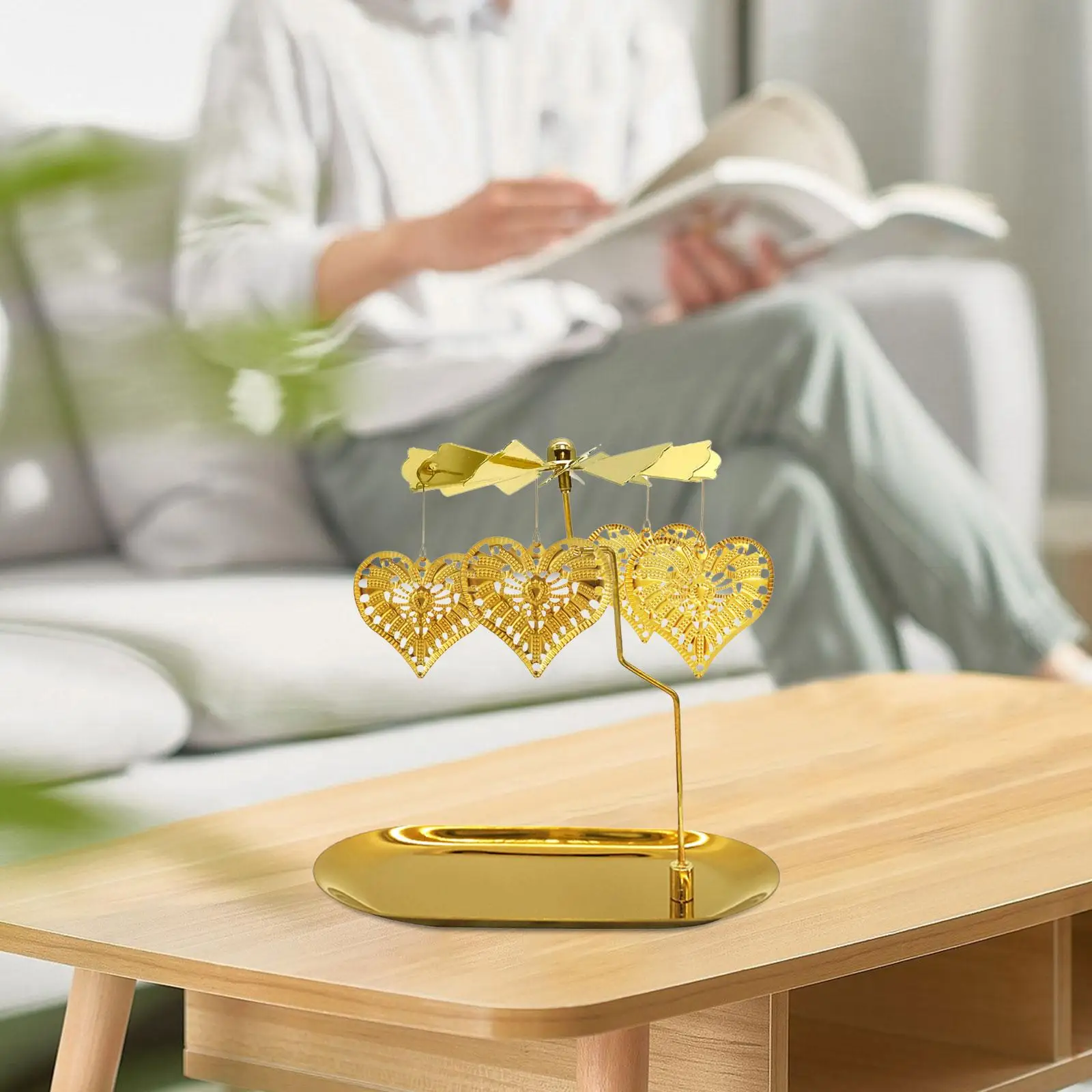 Rotating Candle Holder Decorative Table Centerpiece Candle Holder for Jar