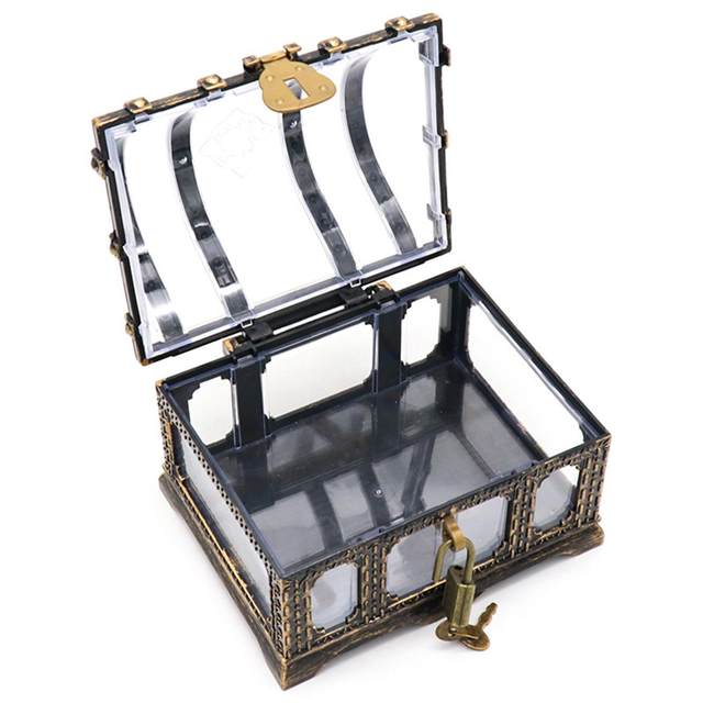 TOPOINT Chest Treasure Box - Pirates Treasure Chest With Metal Lock Small -  Wood Treasure Box Gifts For Kids - Decorative Keepsake Box - Mini Treasure  Chest With Hinges & Latches Vintage,2Pcs 