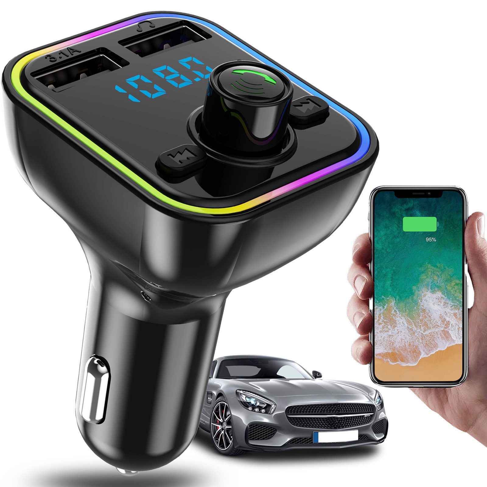 5,0 для автомобиля, Bluetooth, FM, два USB-разъема, зарядное устройство,  Mp3 проигрыватель, кнопка воспроизведения музыки, управление  проигрывателями, USB | AliExpress