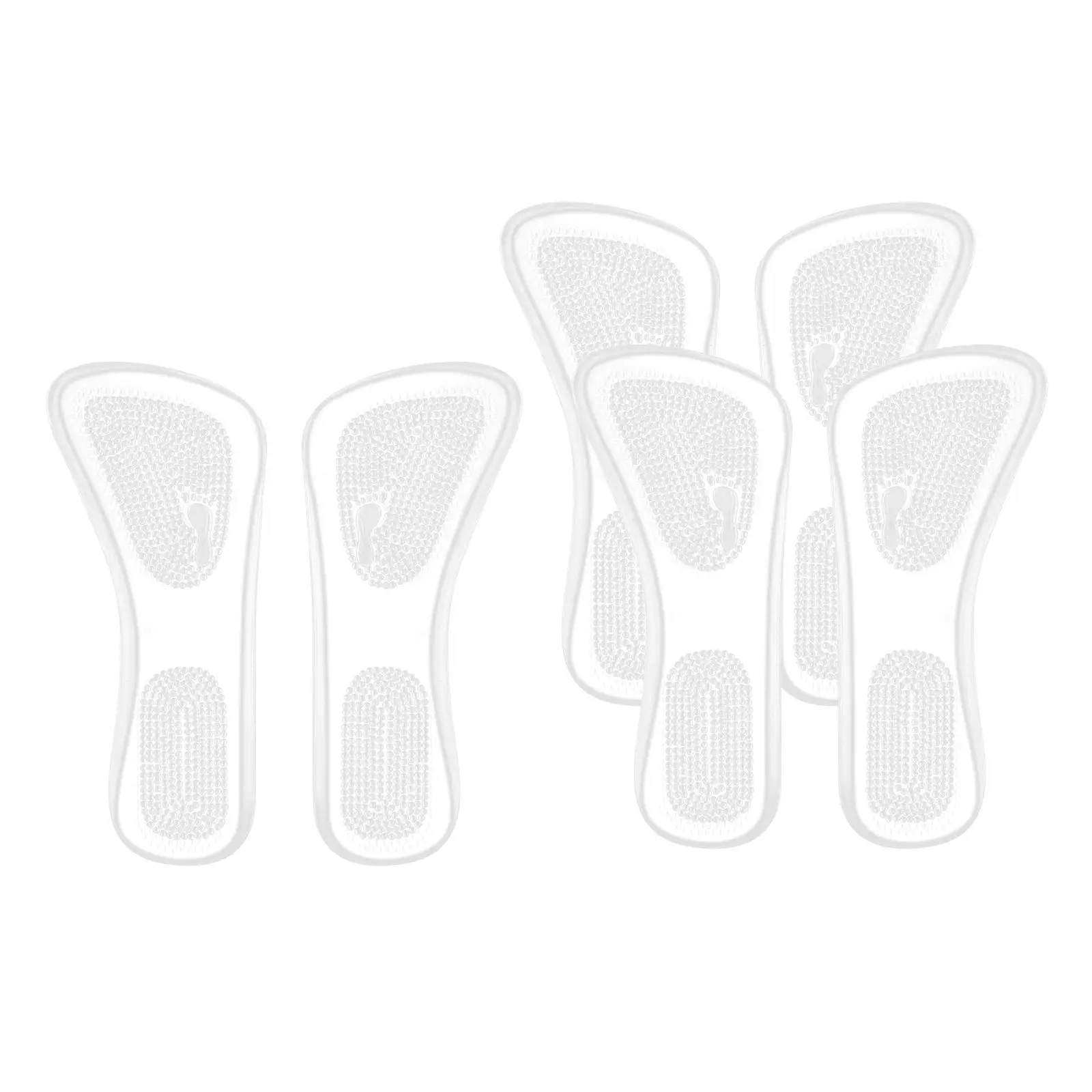 Transparent High Heel Insoles 3/4 Length Washable Shock Absorption Heel Cushion Inserts for Walking Shoes Sandals Boots