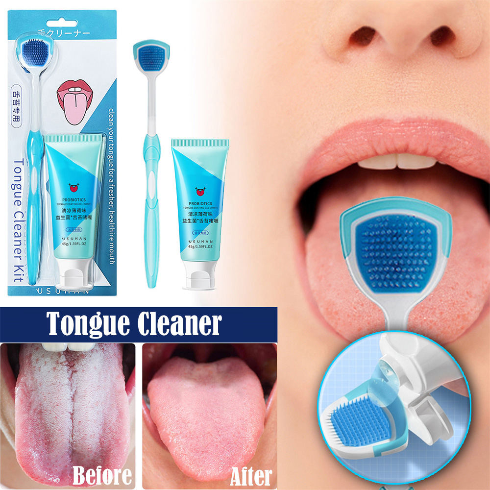 Best of Tongue Coating Cleaning Gel Cleaning Set Tongue Cleaner Oral Cleaning For Flavor Freshing Breath And Removing Tongue Coat Reviews & Tips