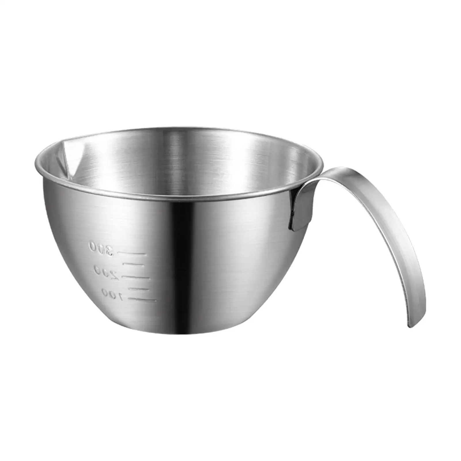Stainless Steel Mixing Bowl Kitchen Utensils Long Handle Serving Bowl Egg Whisking Bowl for Dessert Cooking Soup Snacks