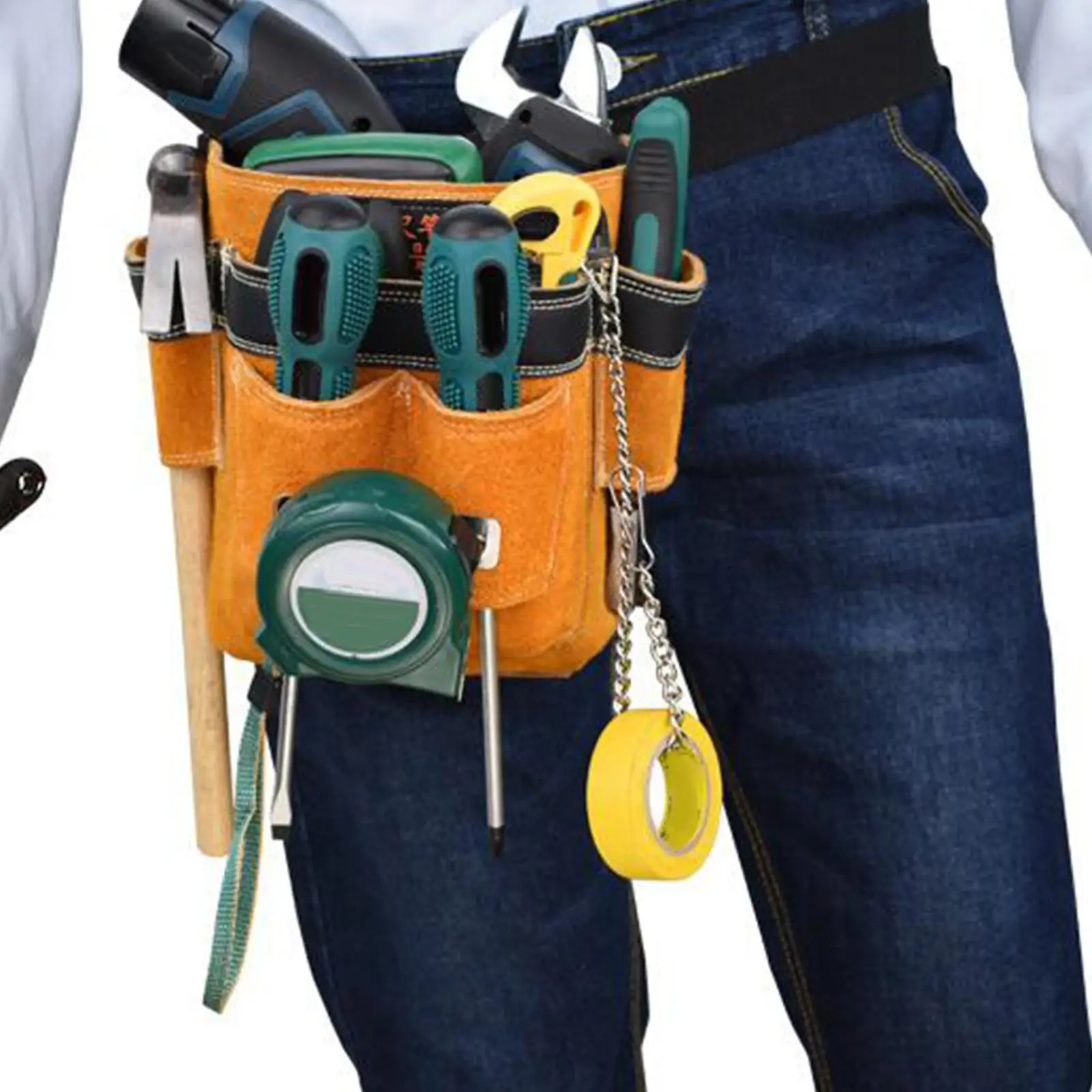 PU Tools Organizer Fastener Waterproof Adjustable  Wrench Pouch Tool Organizer Working Tool Bag for Construction Worker