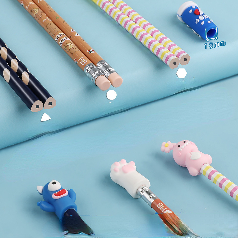 5/6 stücke Nette Bleistift Kappe Silikon Touch Pen Abdeckung Kawaii Bleistift Extender Koreanische Schreibwaren Kinder Geschenke Schule Bürobedarf – Detail 2