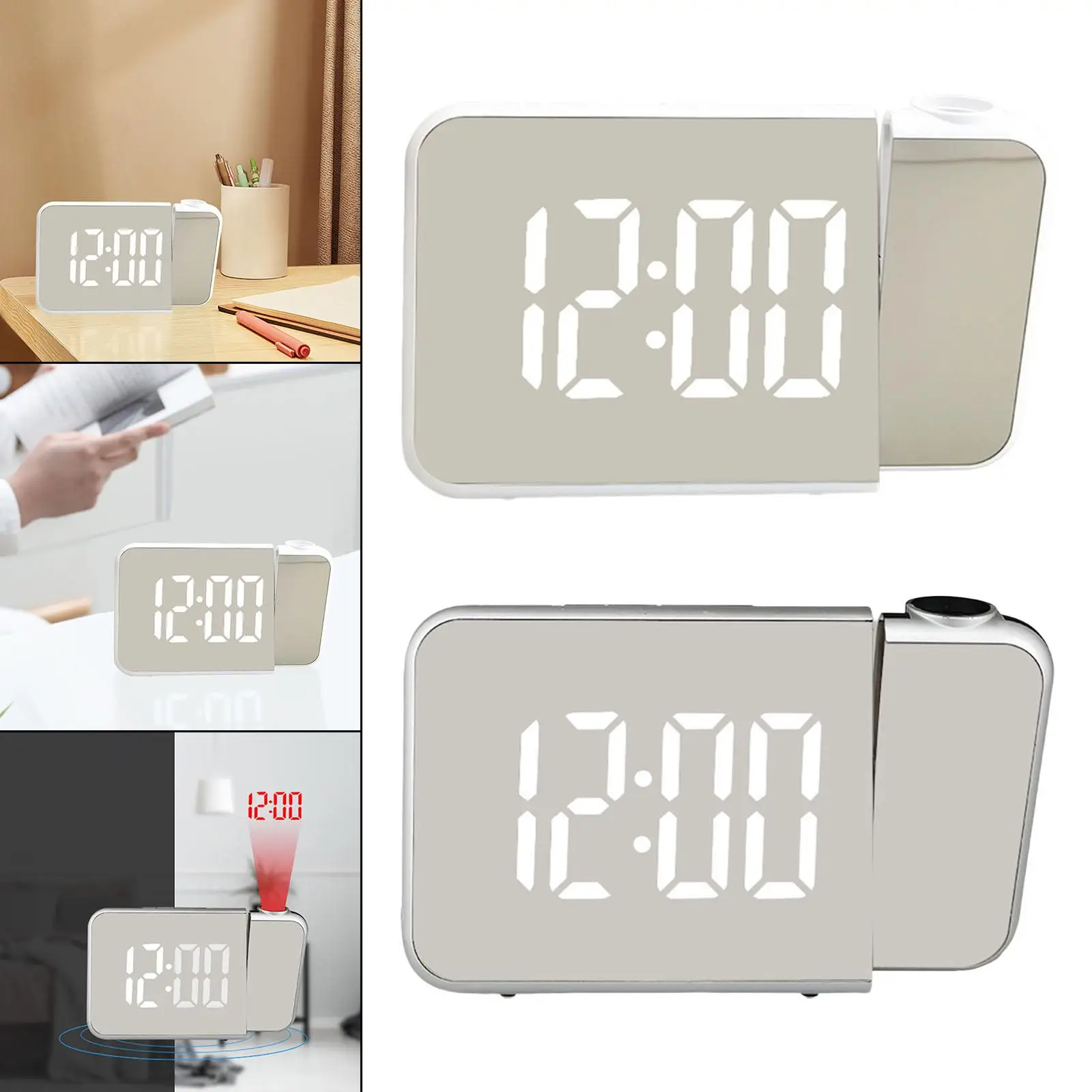 LED Digitl Projection lrm Clock Electronic lrm Clock with Projection Time Projector Bedroom Bedside Clock