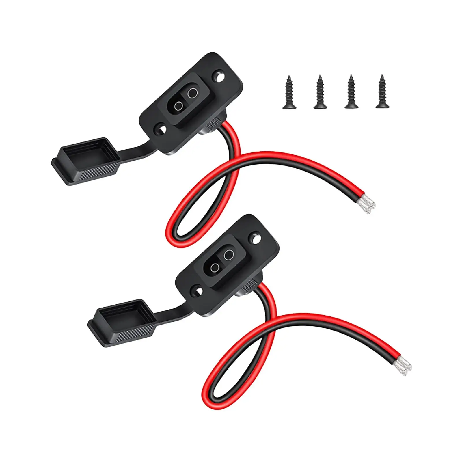 2Pcs SAE Socket Sidewall Port RV Cars 30A Flush-mountable Weatherproof Motorcycle SAE Plug Charging Cable SAE Battery Connector