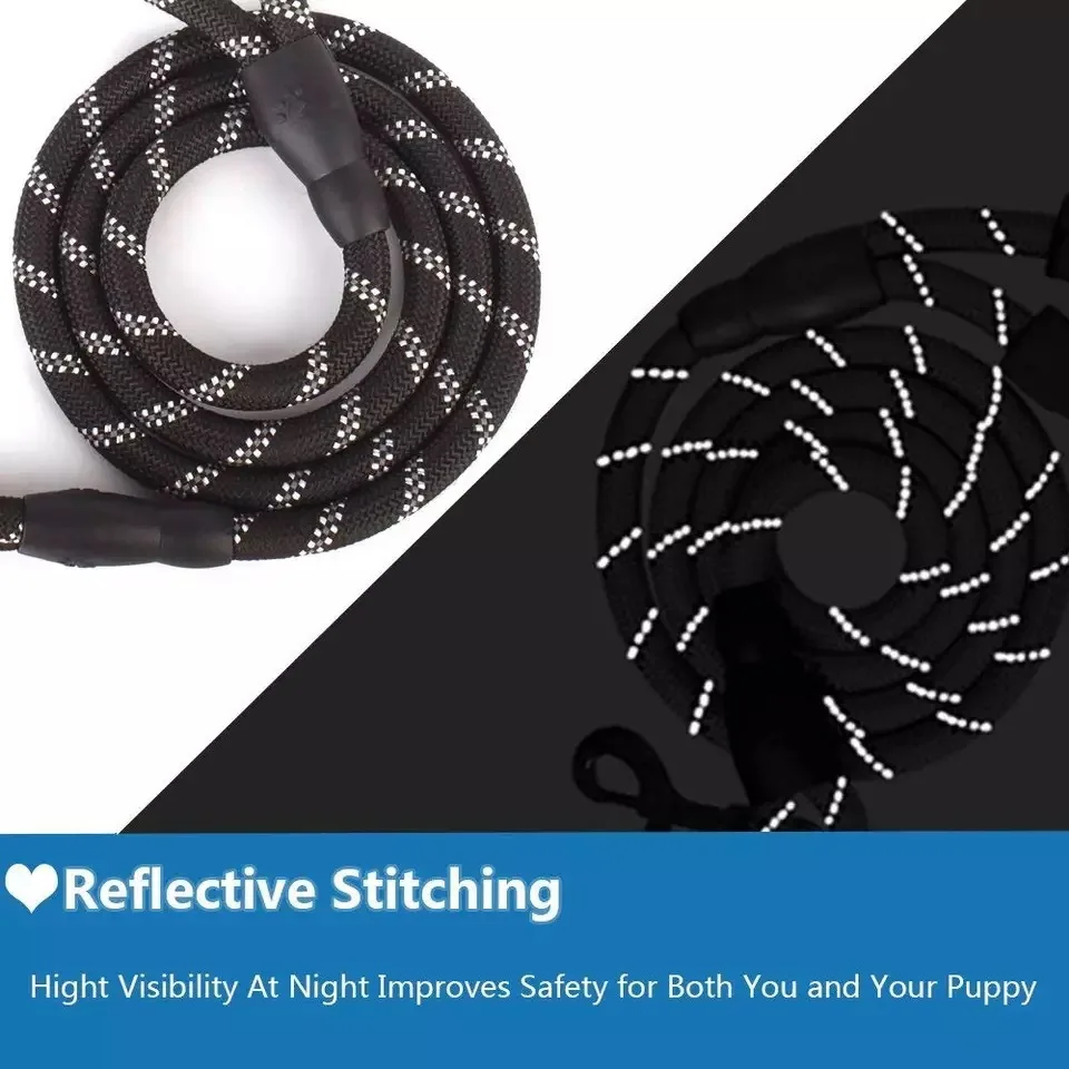 dog collars glow in the dark	 Dog rope tether dog traction rope walking rope small and medium-sized dog pet dog chain at night with reflective traction rope dog collars extra large