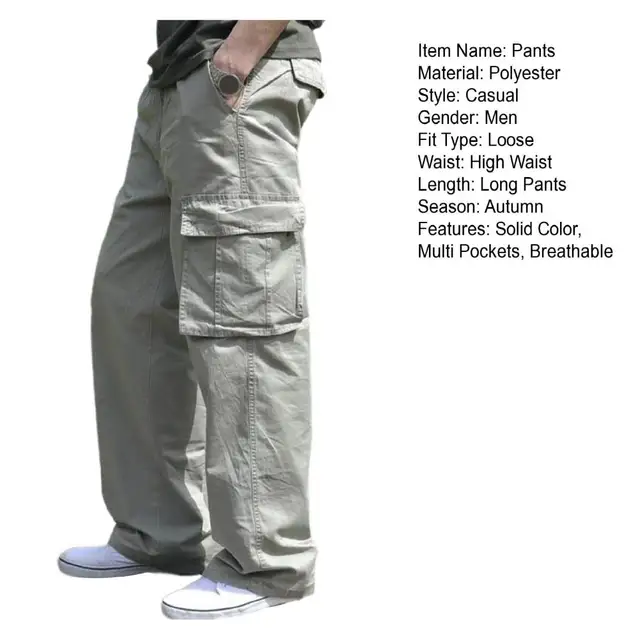 50-130kg Youth Mens Plus Size Cargo Pants Multi-pocket Loose Thin Straight  Casual Overalls Spring Autumn Trousers Outdoor Pants - Hiking Pants -  AliExpress