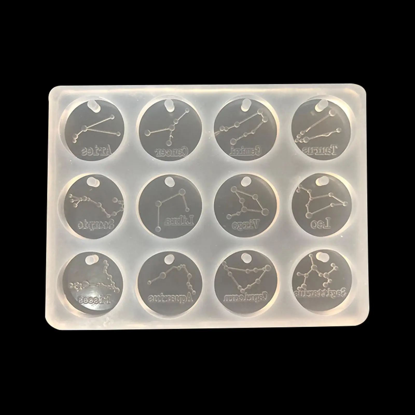 12 Constellations Resin Molds Silicone Mold Zodiac Signs Creative Handmade Ice Tray for Tools Accessories DIY Hanging Ornaments