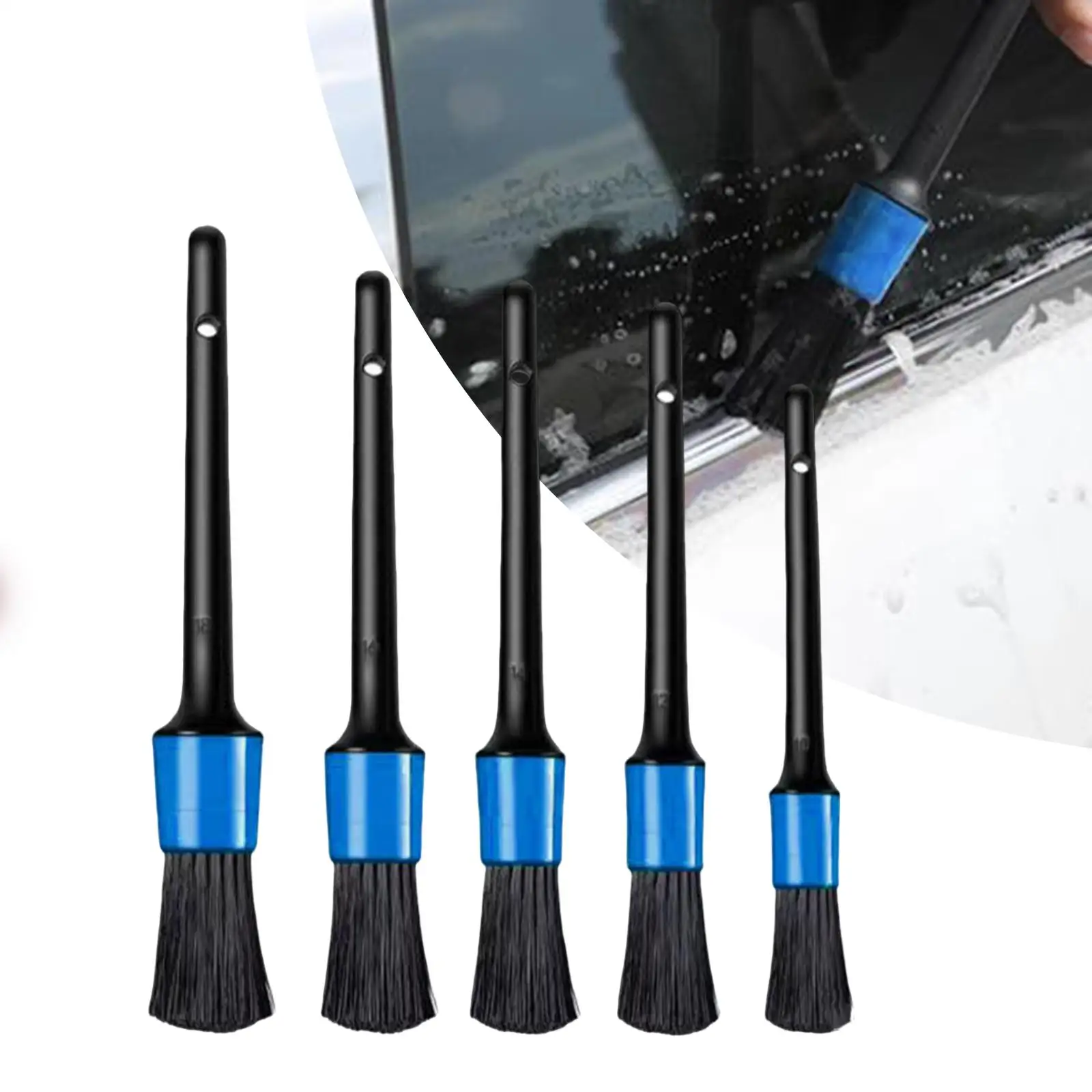 Car Detail Brush Set 5 Sizes Accessories Dry and Wet Use Multifunctional