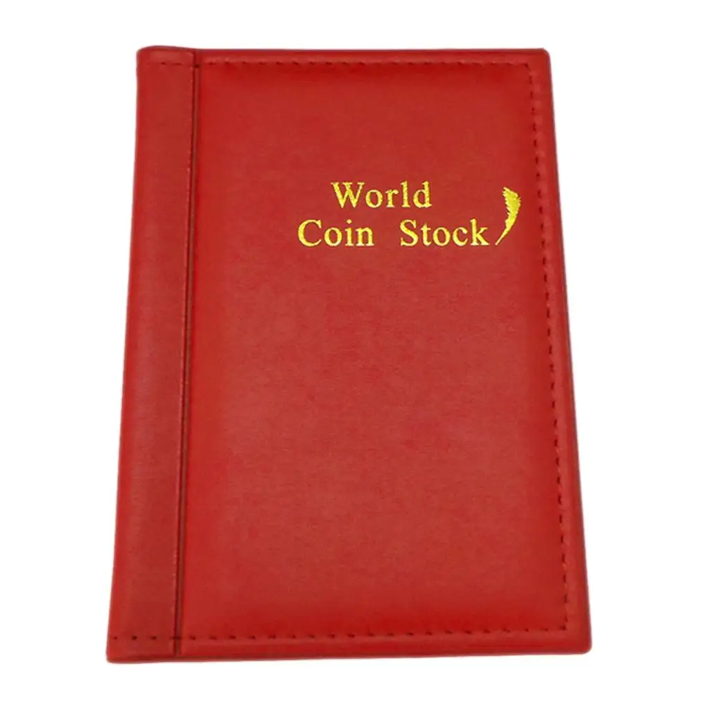 Coin Collecting Album - 120 Pockets for Coin Holder - Vintage Leather Book to Display and Organizer for Collectors