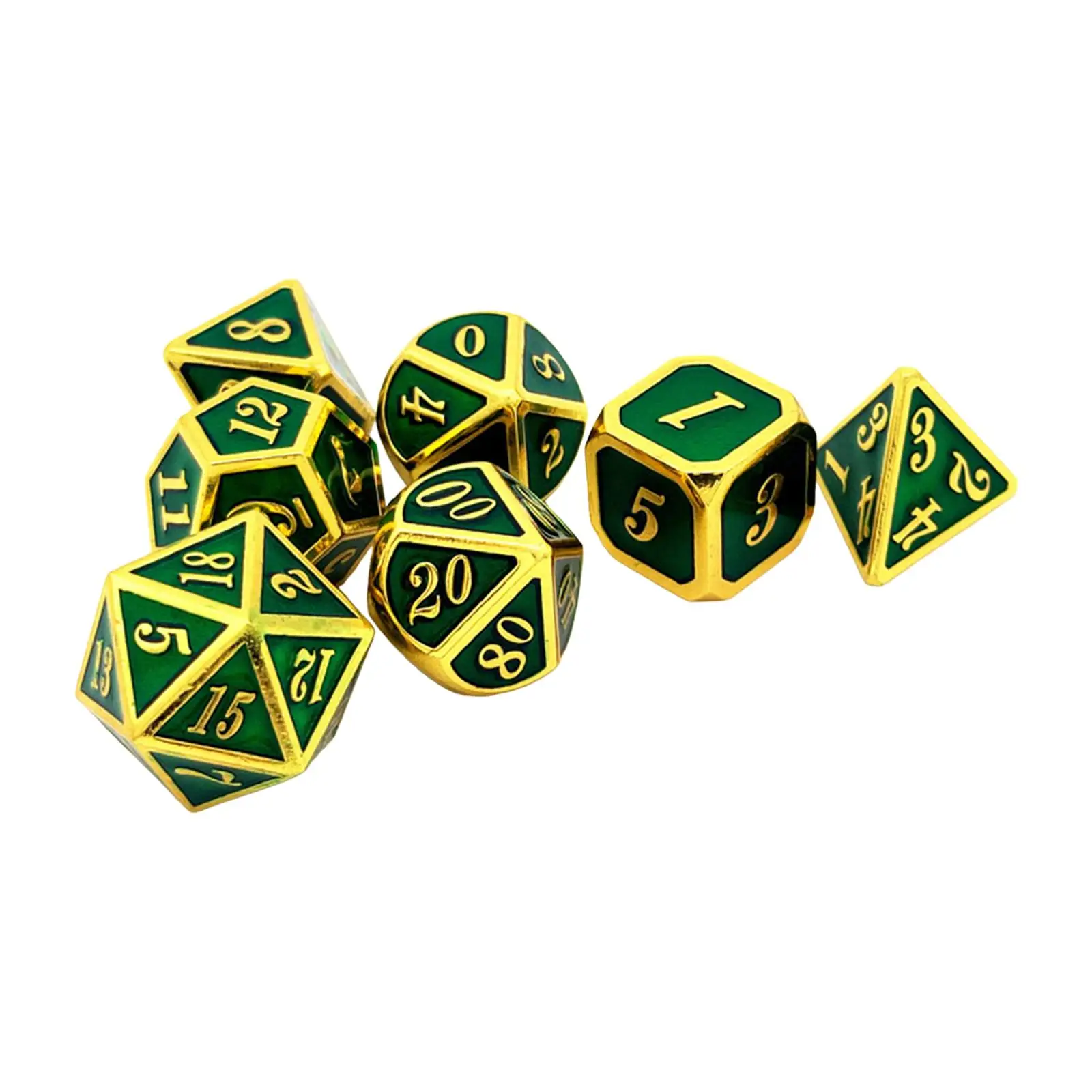 Polyhedral Game Dice 7 Pieces Set Handmade Wear Resistant Multifunctional Role Playing Dice Accessory for Teaching Projects