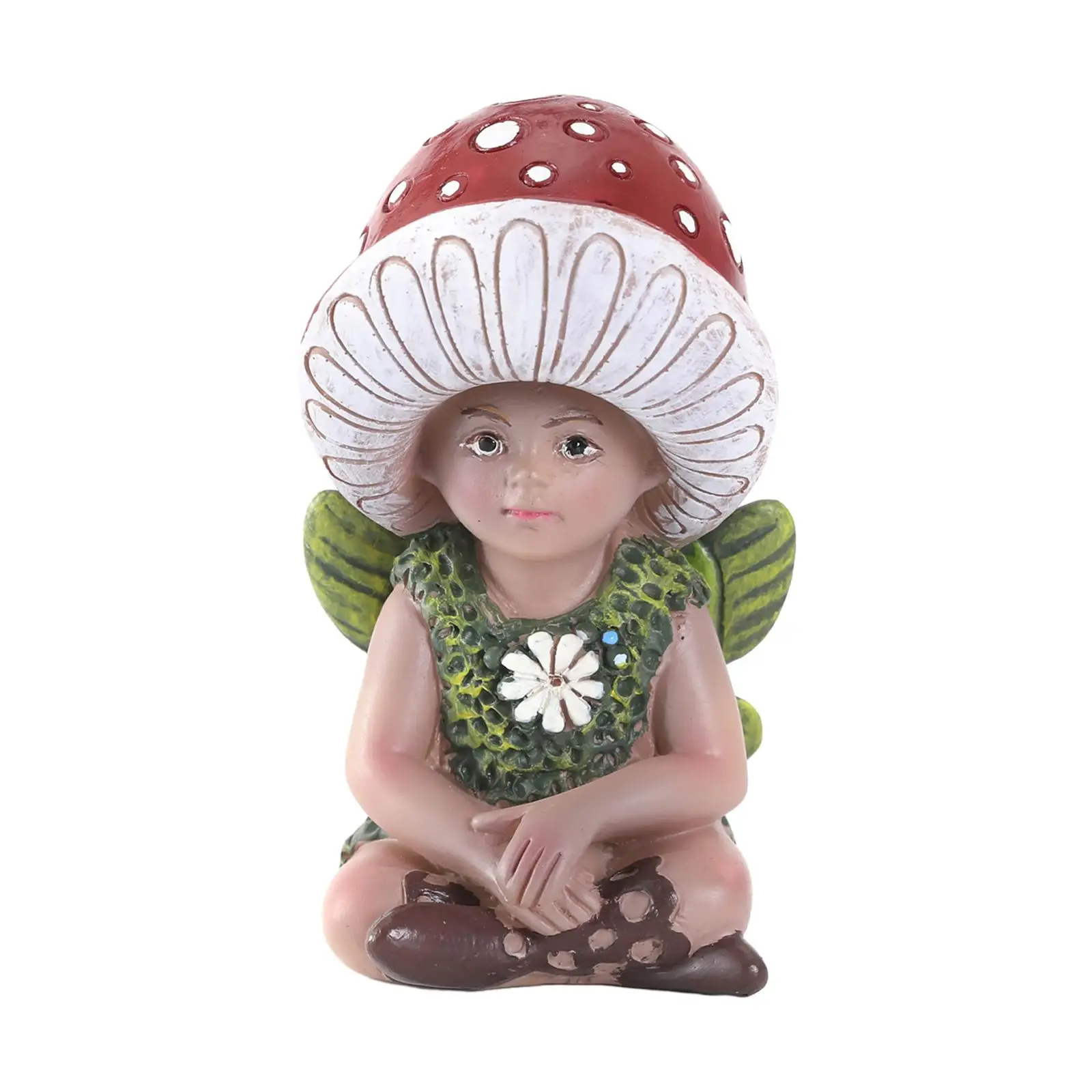 Mushroom Elf Boy Statue Ornament Table Display Decor for Balcony Party