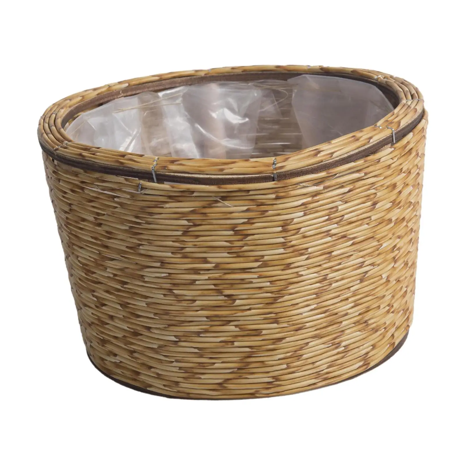 Woven Planters Basket with Plastic Liner Laundry Bag Containers Flowerpot Plant Pot for Indoor Picnic Balcony Bedroom Decoration