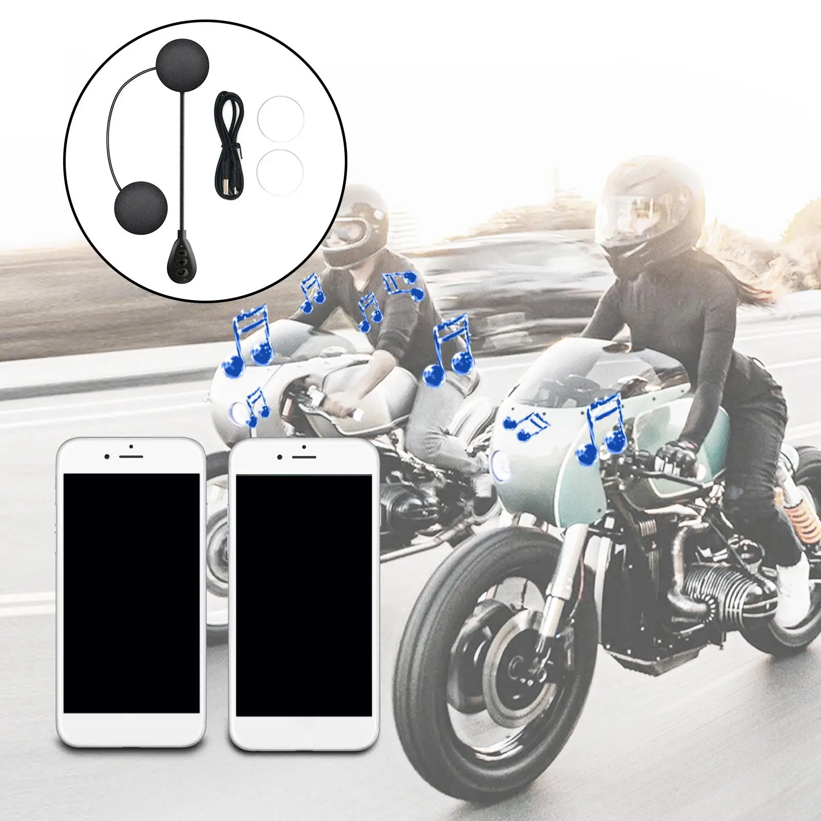 Motorcycle Bluetooth Helmet Headset Wireless Universal Automatic Answering Headphone for Express Delivery Outdoor Sports