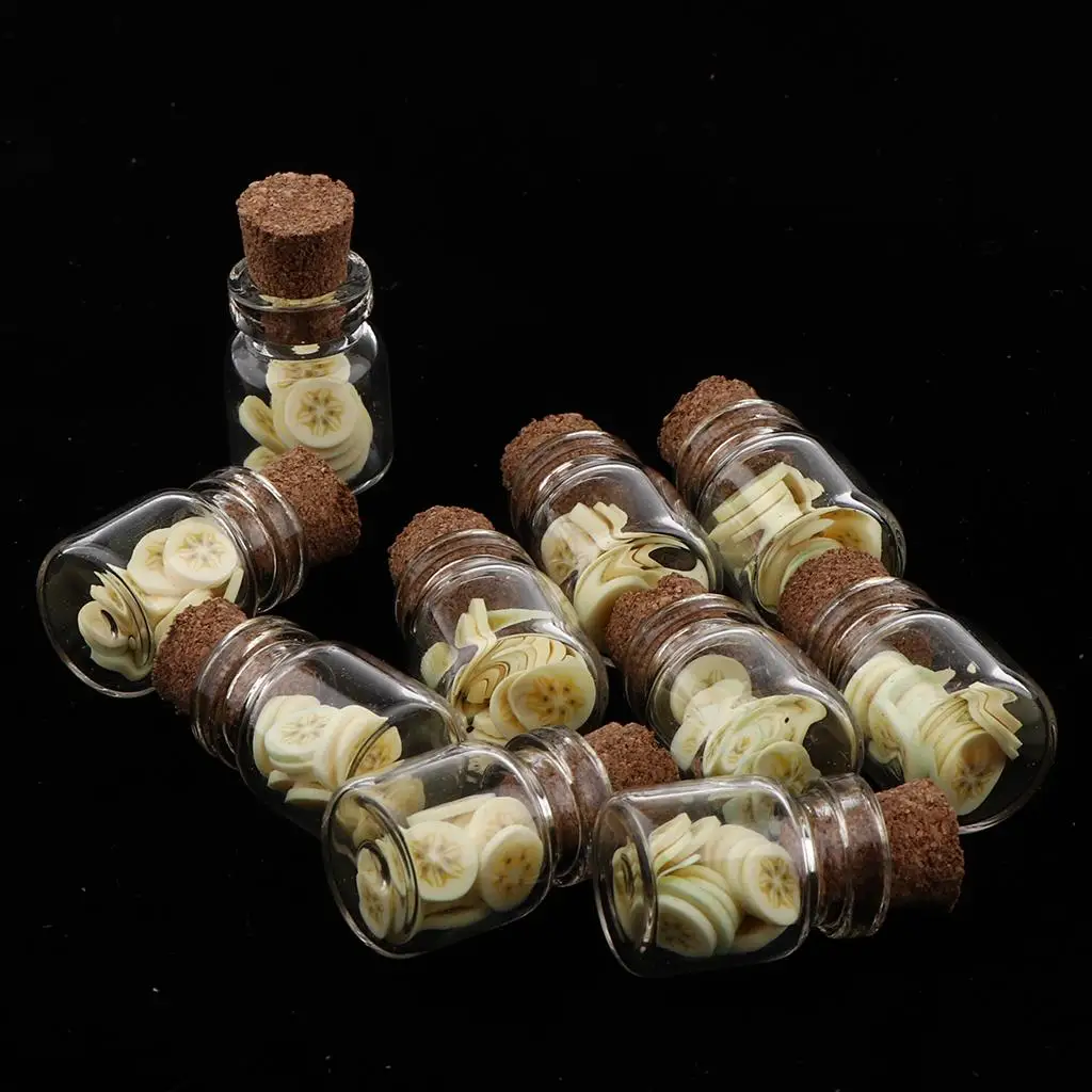 10 Pieces Miniature Jars Model /12 Dollhouse Decoration - Banana Chips