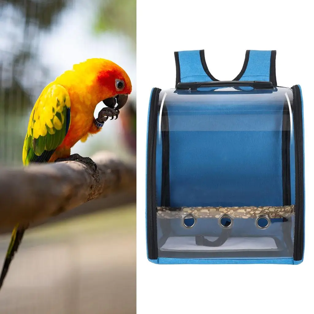 Pet Parrot Backpack Cage Travel Breathable Carrier Birds Transport Bag