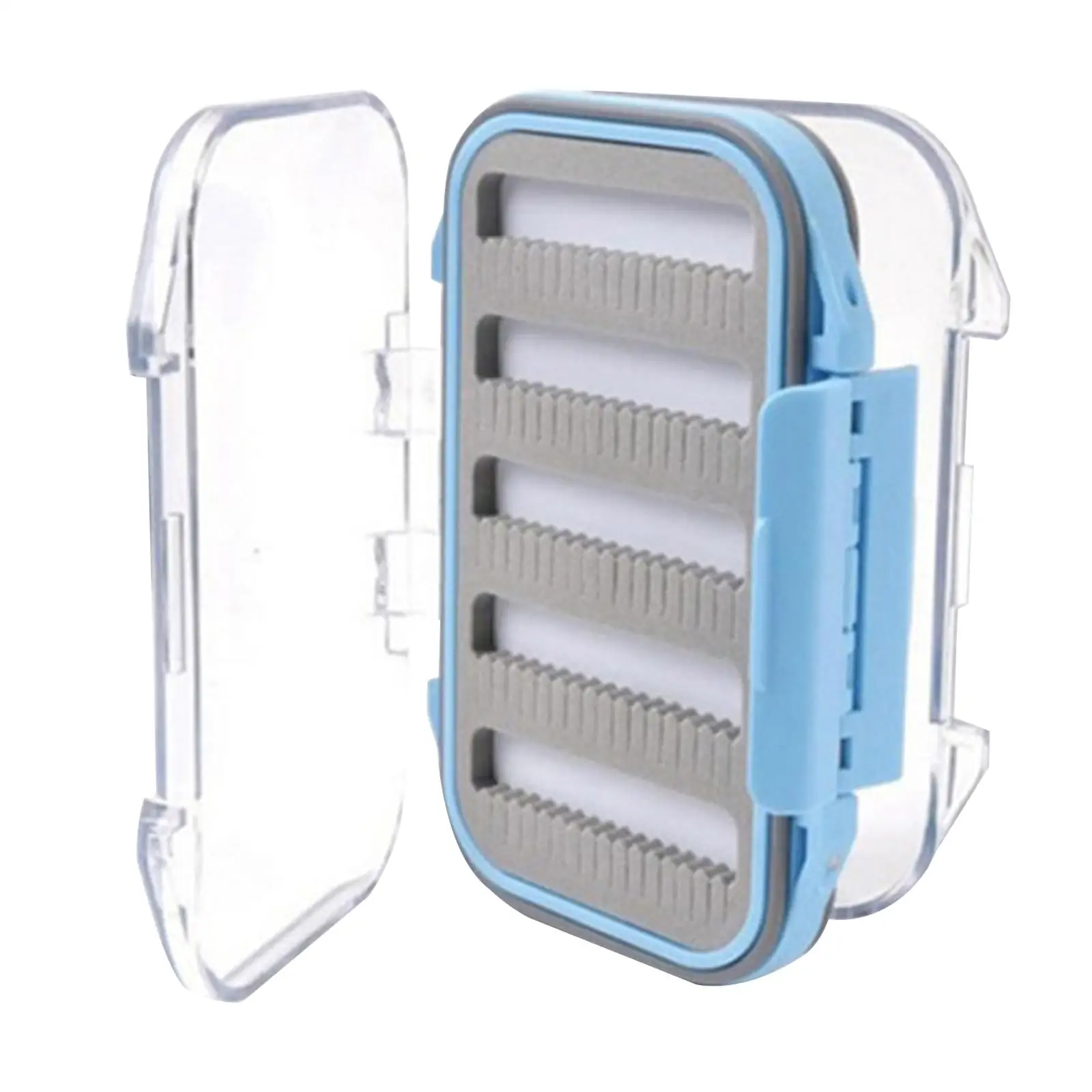 Fly Fishing  Box 7.6x3.3x10.4cm Lightweight Two Sided Transparent Lid