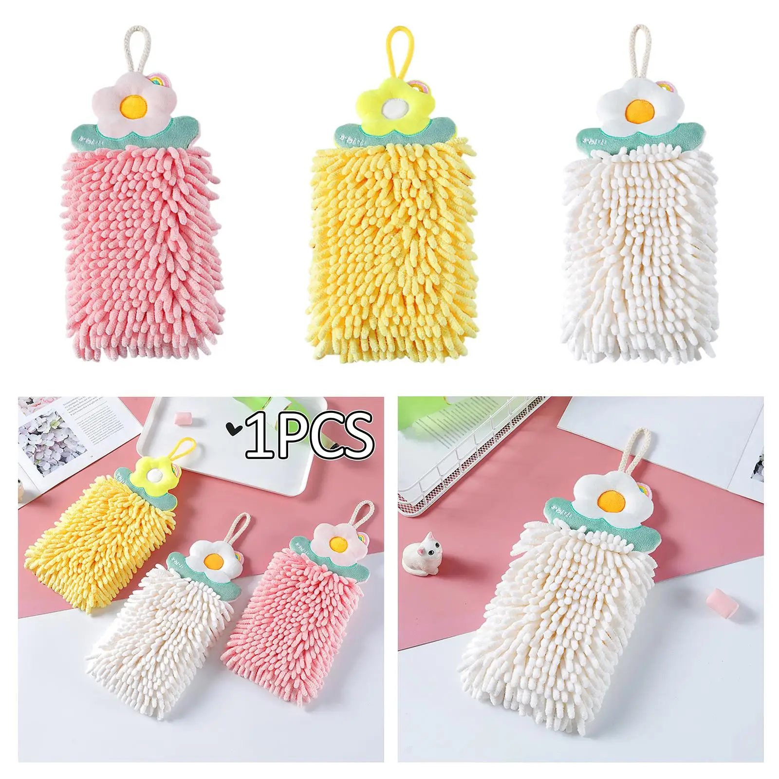 Hanging Hand Towels Reusable Decorative Kitchen Towels Small Hanging Towel for Bathroom and Kitchen Absorbent 11.81`` x6.30``