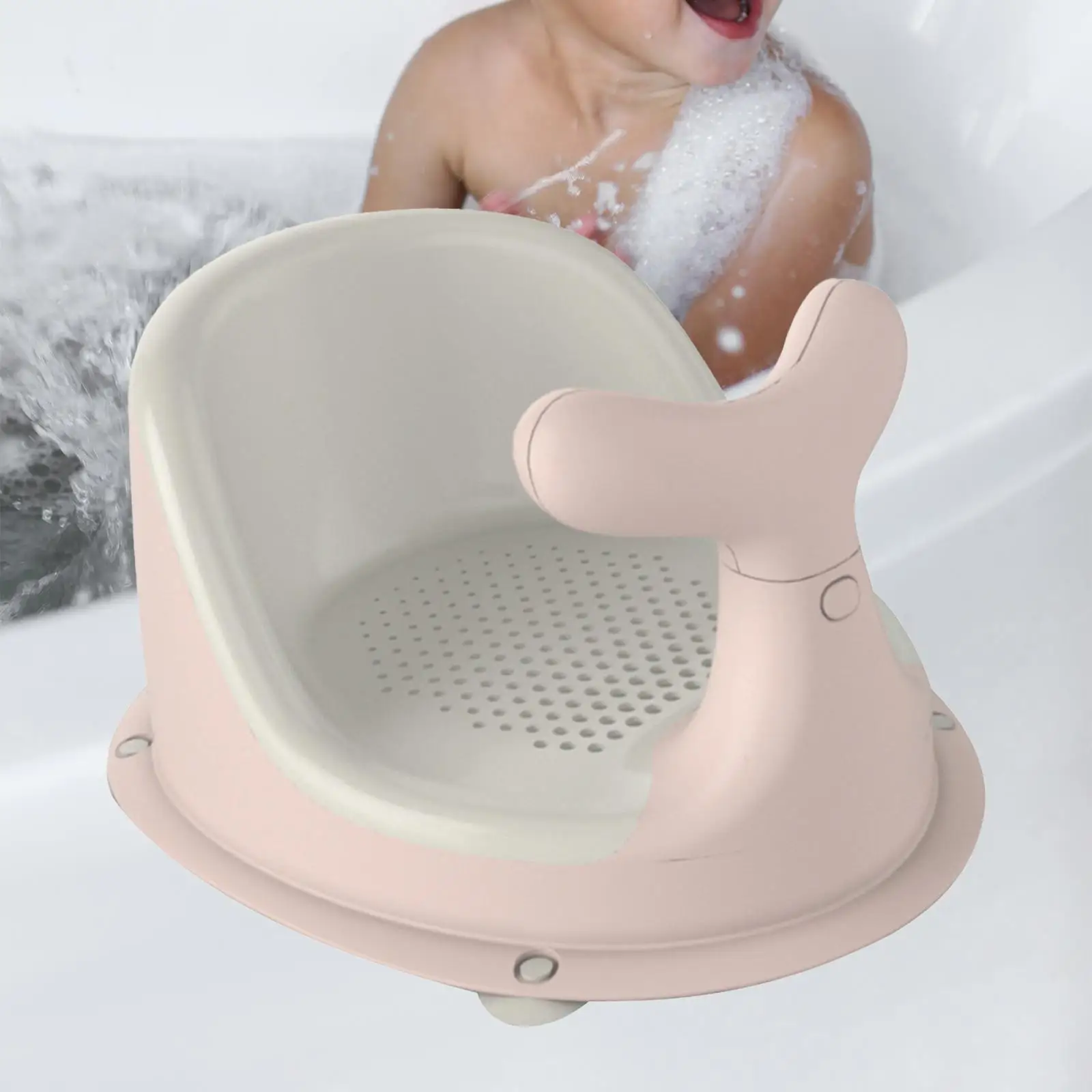 Infant Shower Chair Soft Mat Easy Storage Foldaway Sit up Durable Non Slip Surround Portable Newborn Bath Seat for Bathroom