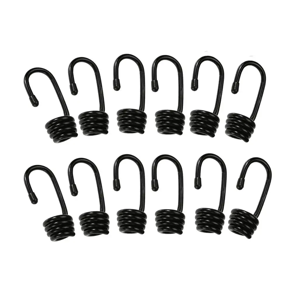 12pcs Strong Durable Steel Wire Hooks for 6 Shock Cord Rope