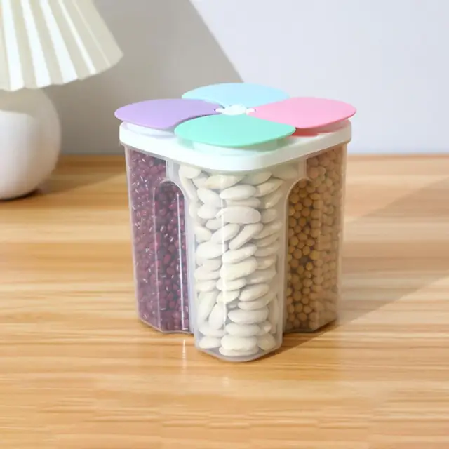 2000ml Grains Container Food Grade Good Sealing Performance Square Dry Food  Storage Container for Kitchen-leaveforme