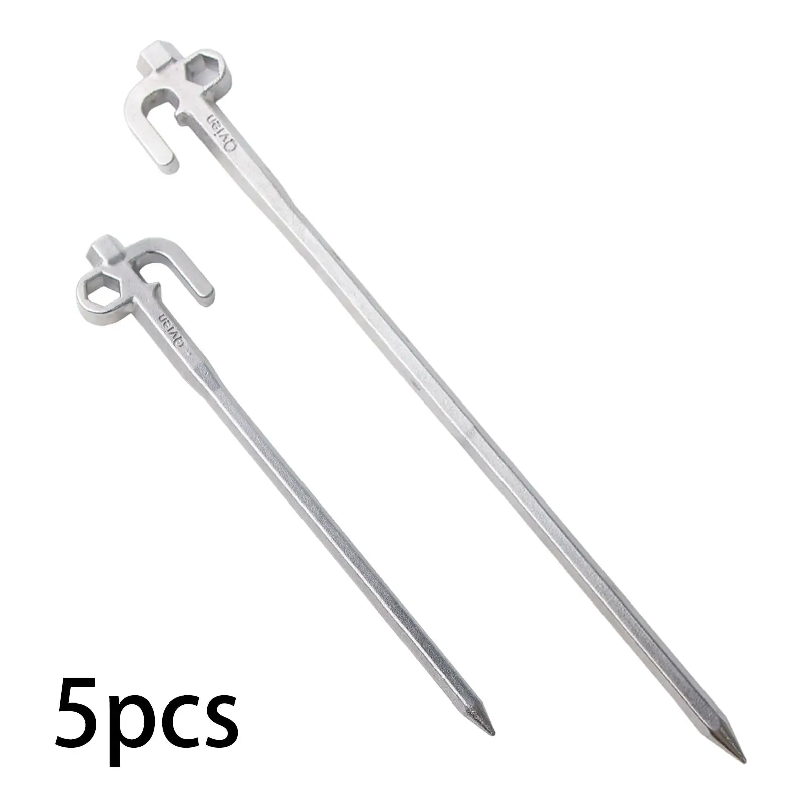 5 Pack Tent Stakes Heavy Duty Steel Tent Pegs for Camping Unbreakable and Inflexible