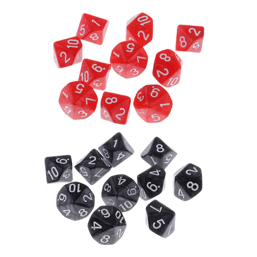 20pcs 10-Sided Dices D10 Set for Table Game Accessory