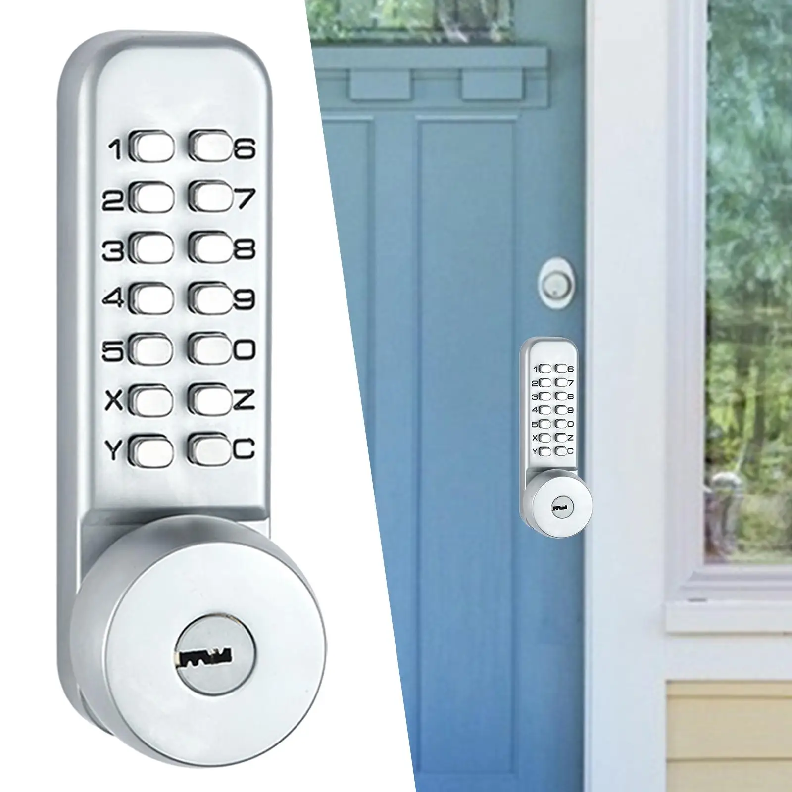 Mechanical Door Lock Mechanical Combination Latch Door Lock with Handle Sliding Door Lock Keyless Digital Door Lock for Outdoor