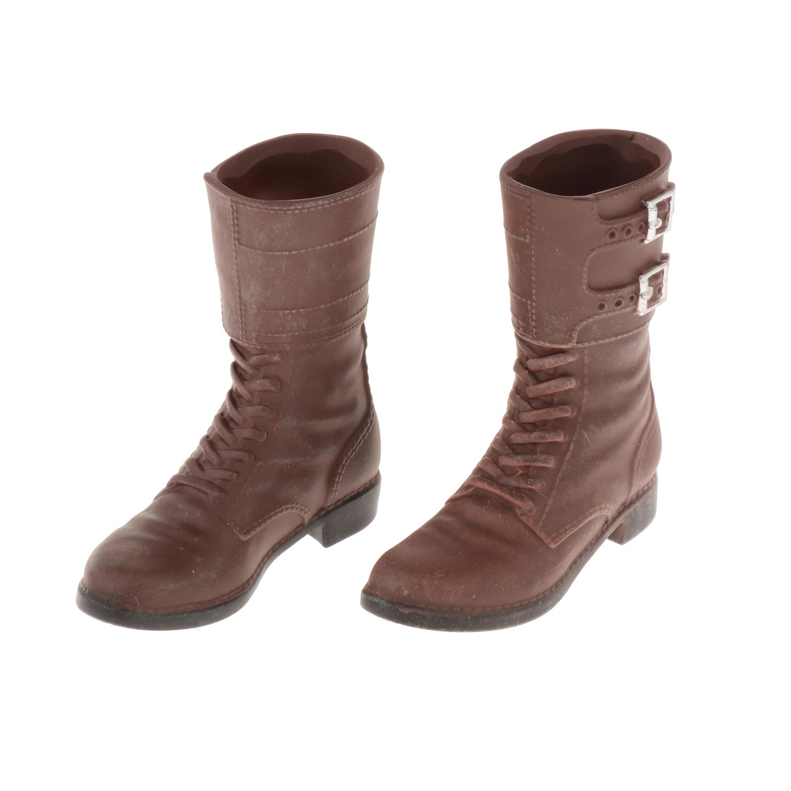 Handmade Brown 1/6 Scale Male Soldier Hiking Boots for HT Toy 12