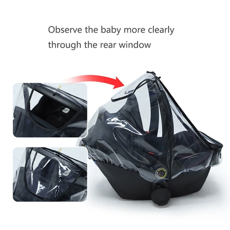 baby stroller accessories and parts	 57EE Baby Car Seat Rain Cover Food Grade EVA Stroller Weather Shield Clear Raincoat baby stroller accessories baby bottle rack	