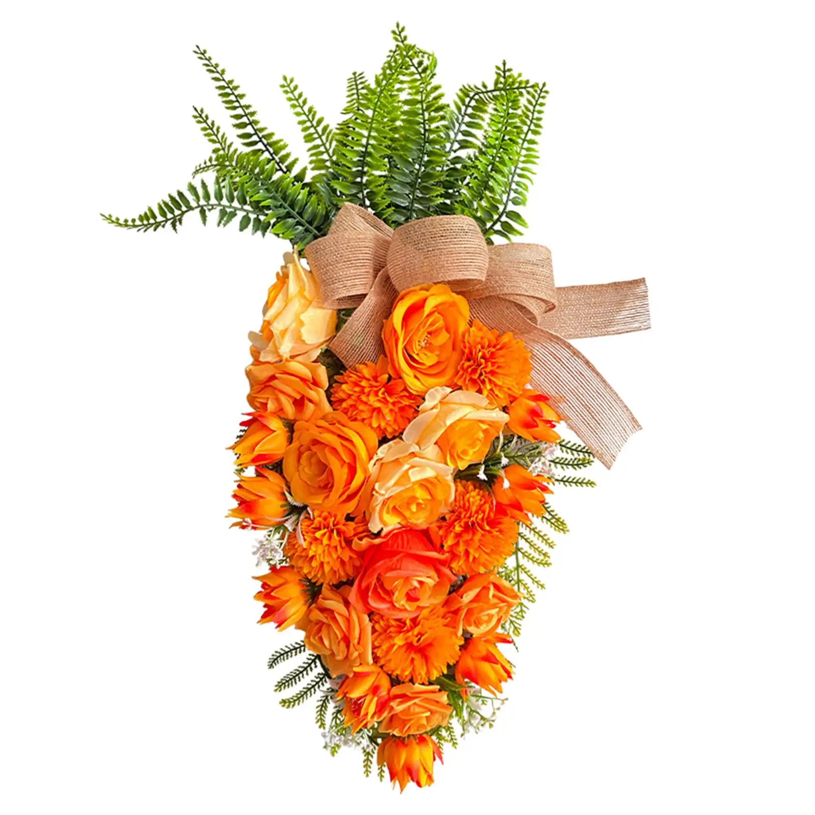Easter Carrot Wreath Artificial Carrot Wreath Rustic Spring Easter Carrots Hanging Upside Down for Farmhouse Garden Wedding
