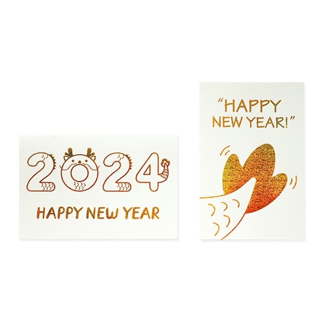 W3JA 10pcs Bronzing Greeting Card 2024 Chinese New Year Cards Cartoon  Dragon Postcards Handmade Gifts Card for Family Friend - AliExpress