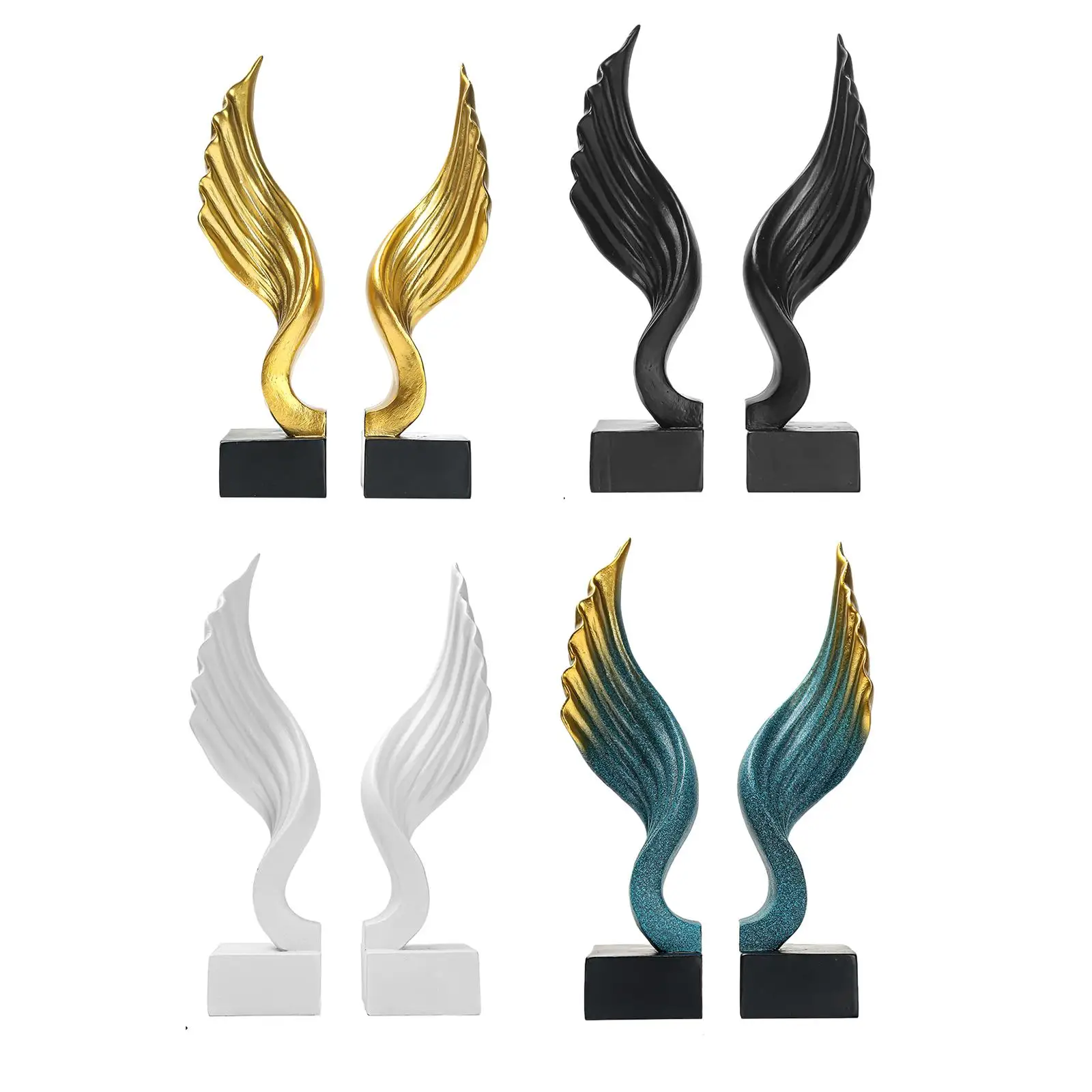 Angel Wing Book Stand Bookends Statue Decoration Functional Book Holders Resin Ornament for Library Desktop Decor Accessories